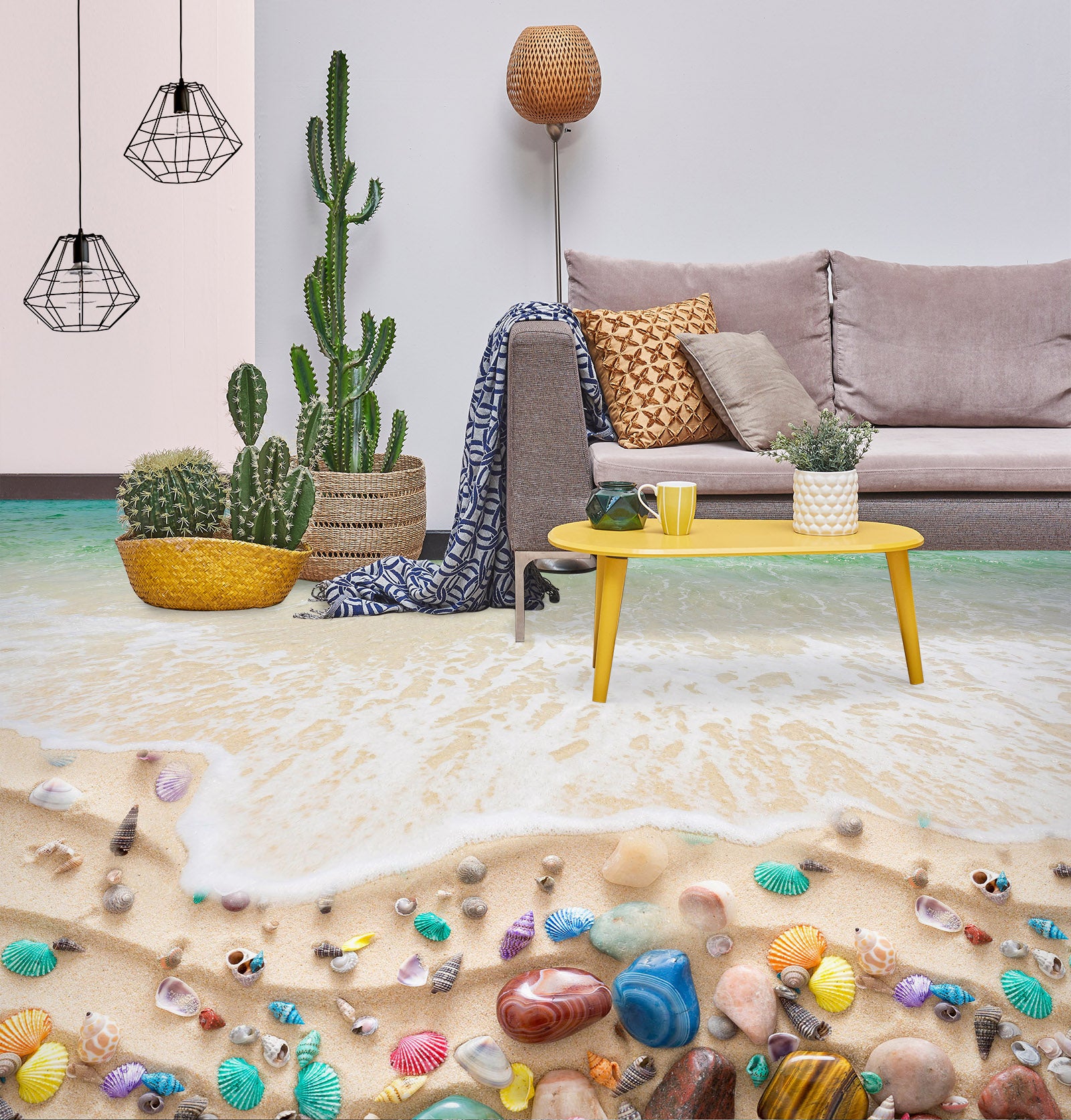 3D Rich Beach Treasures 230 Floor Mural Wallpaper Murals Rug & Mat Print Epoxy waterproof bath floor