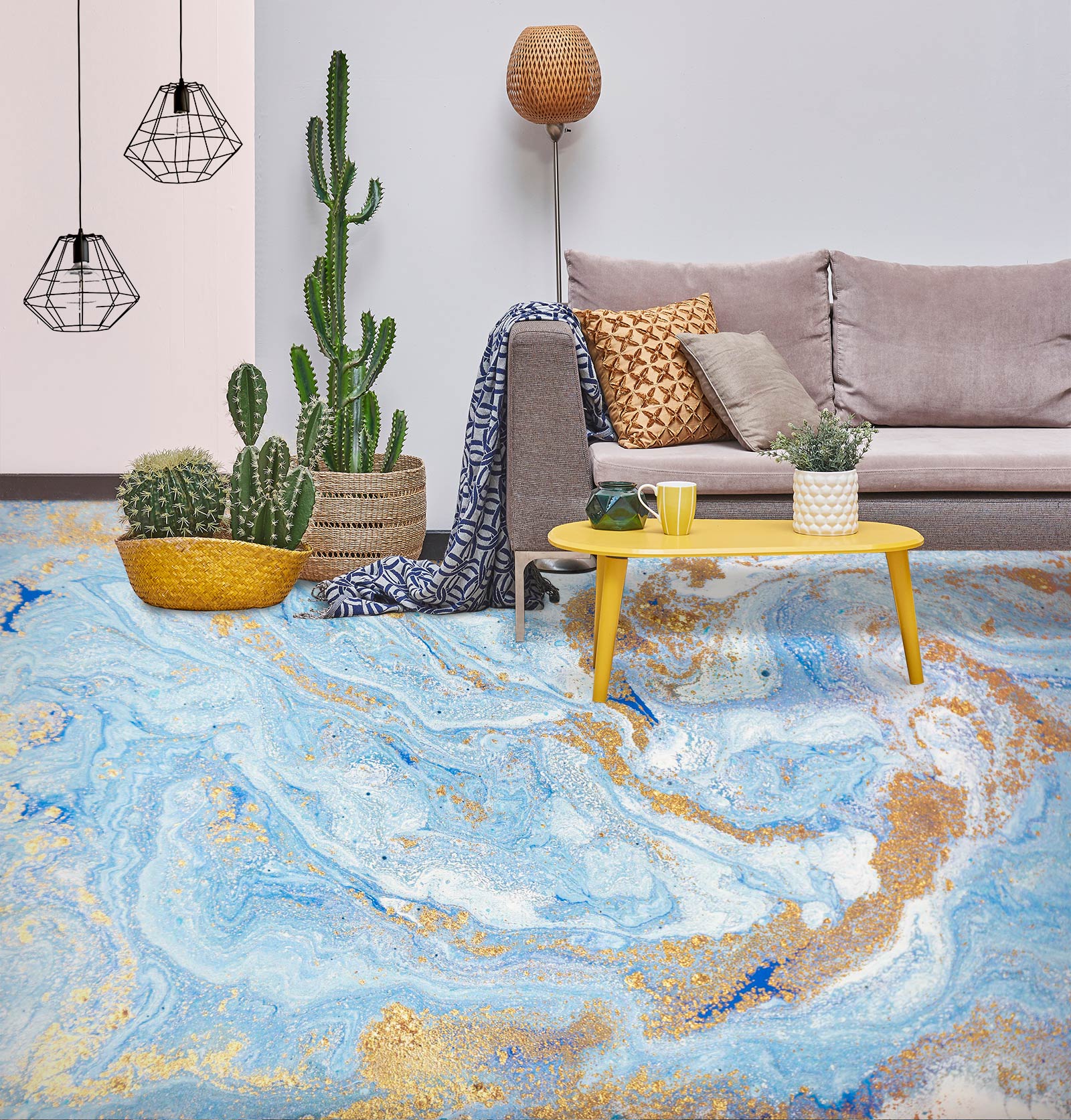 3D Gentle Blue Texture 1166 Floor Mural Wallpaper Murals Self-Adhesive Removable Print Epoxy