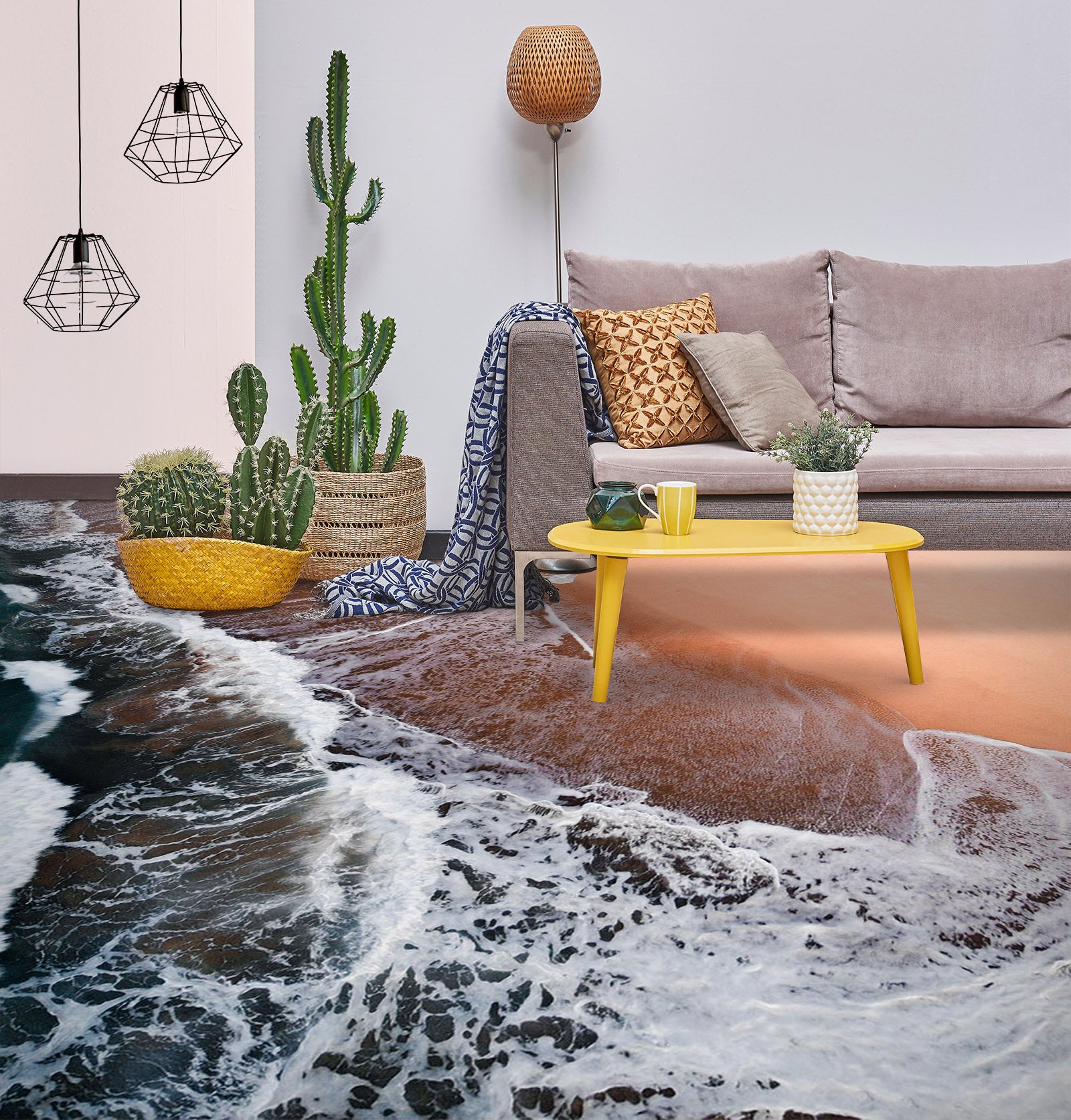 3D Comfortable Waves 876 Floor Mural Wallpaper Murals Rug & Mat Print Epoxy waterproof bath floor