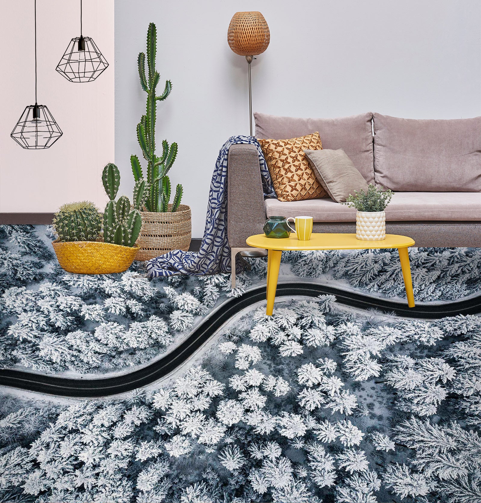 3D Road In Snow Forest 162 Floor Mural Wallpaper Murals Rug & Mat Print Epoxy waterproof bath floor