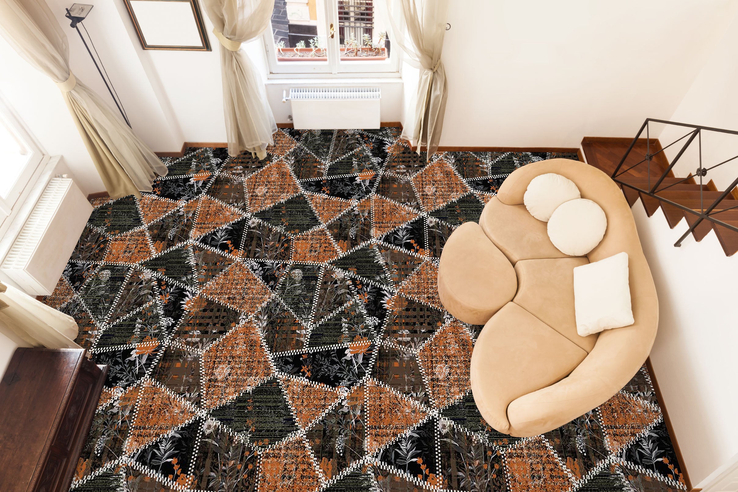 3D Triangle Life Art 872 Floor Mural