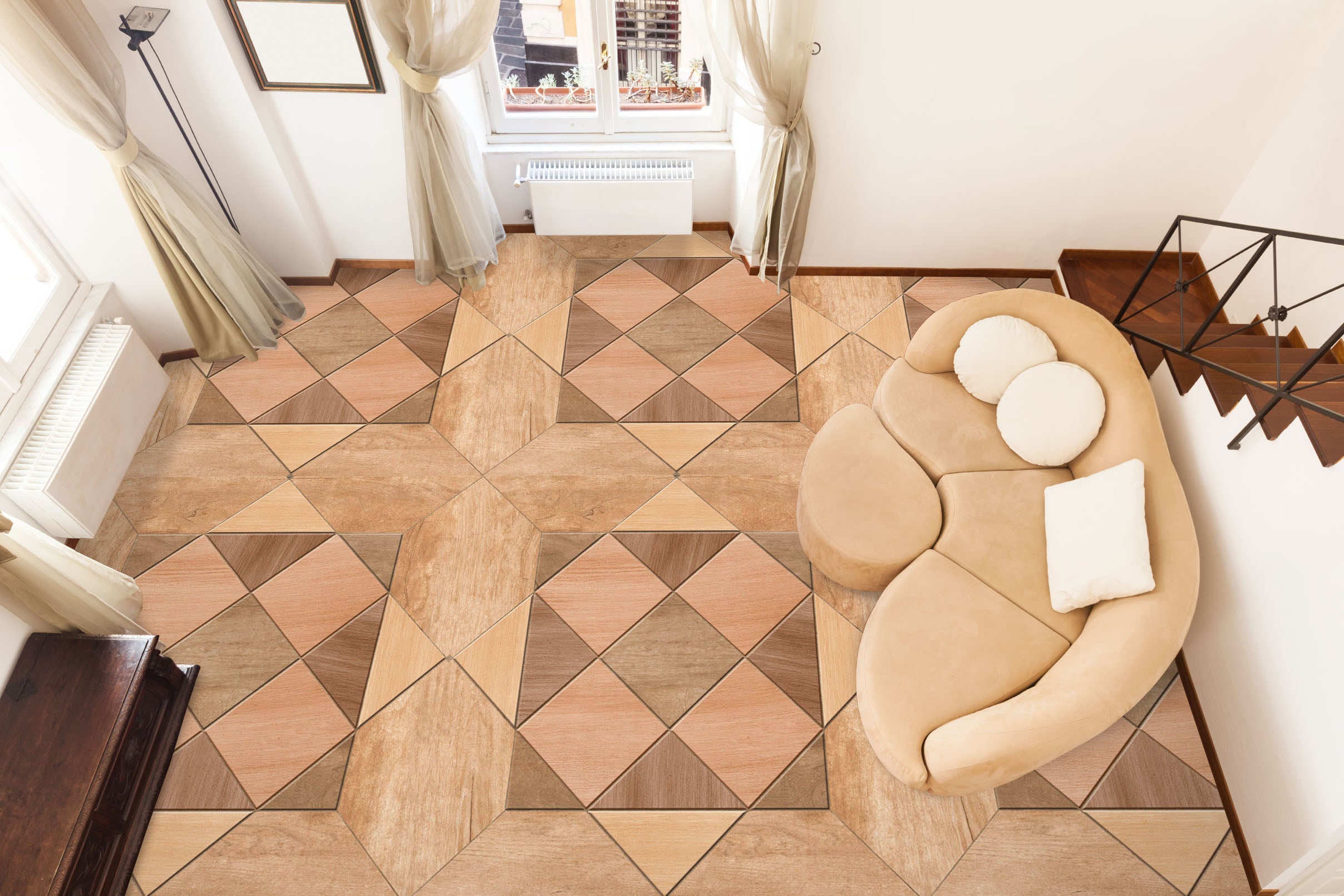 3D Elegant Brown Pattern 717 Floor Mural Wallpaper Murals Rug & Mat Print Epoxy waterproof bath floor