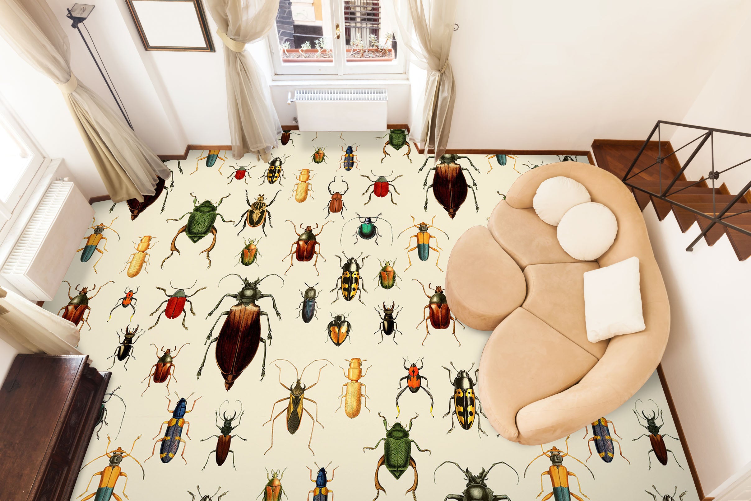 3D Colorful Insects 99224 Uta Naumann Floor Mural Wallpaper Murals Self-Adhesive Removable Print Epoxy
