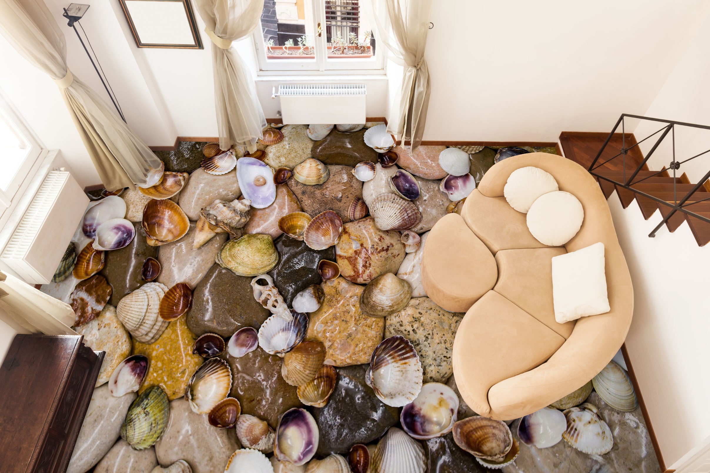 3D Exquisite Shells 1059 Floor Mural Wallpaper Murals Self-Adhesive Removable Print Epoxy