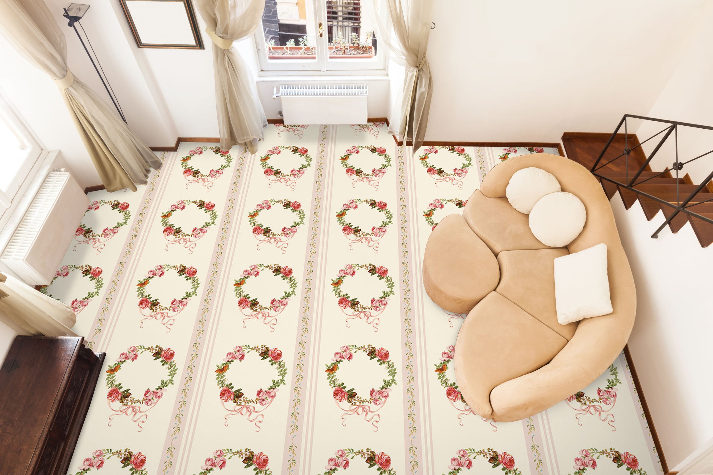 3D Wreath Pattern 10012 Uta Naumann Floor Mural Wallpaper Murals Self-Adhesive Removable Print Epoxy