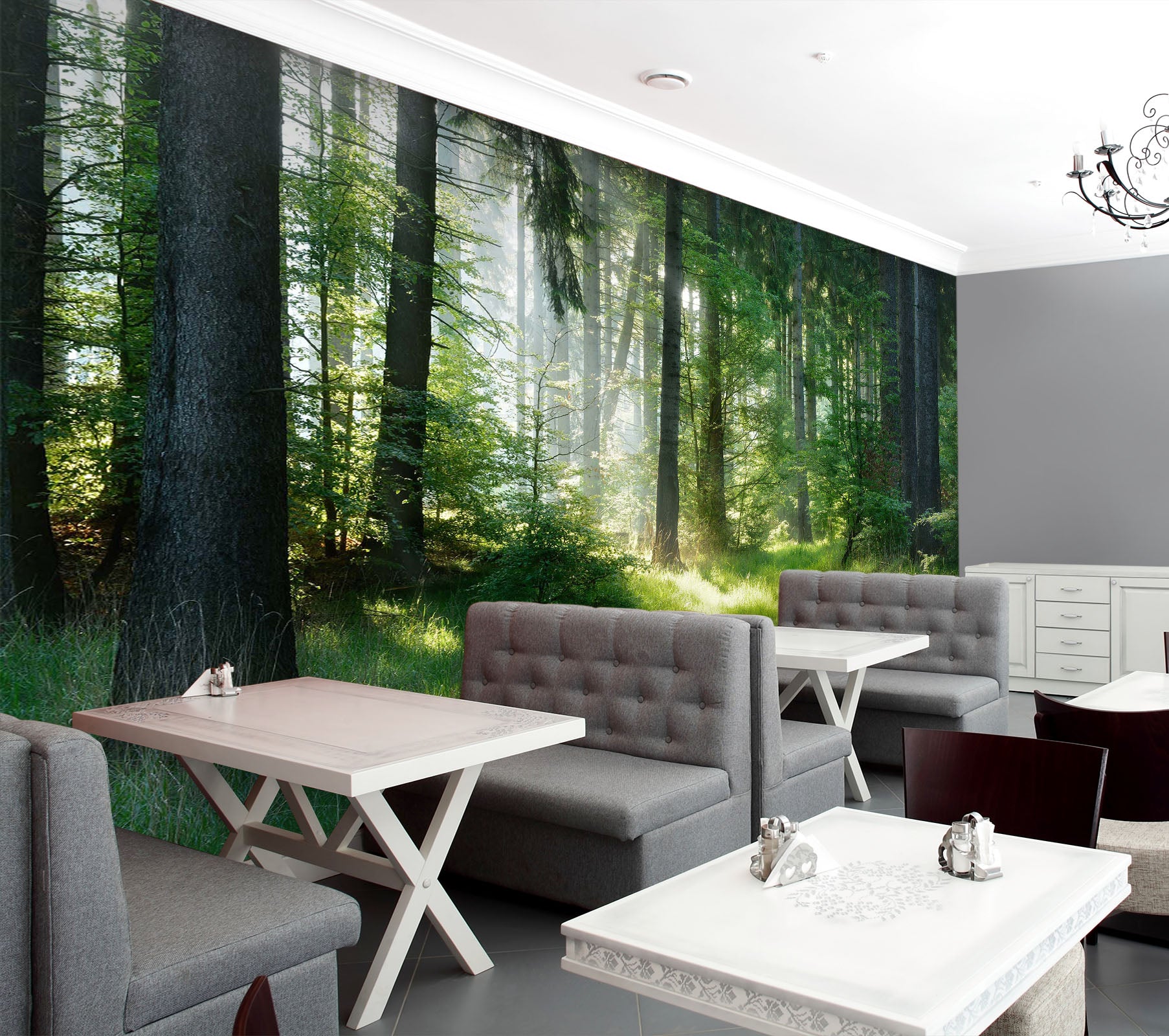 3D Green Forest 245 Wall Murals