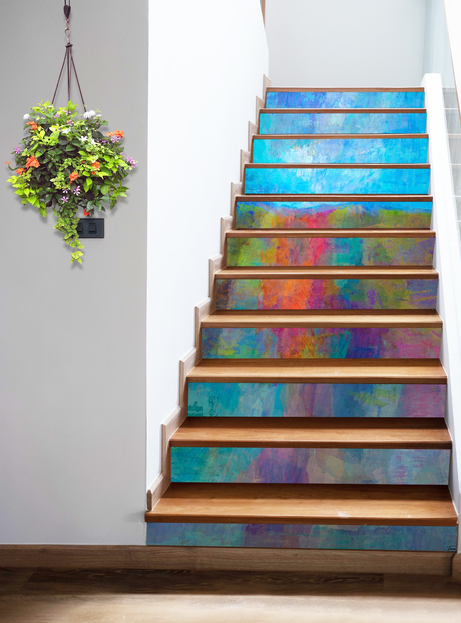 3D Colorful Paint Pattern 9464 Michael Tienhaara Stair Risers