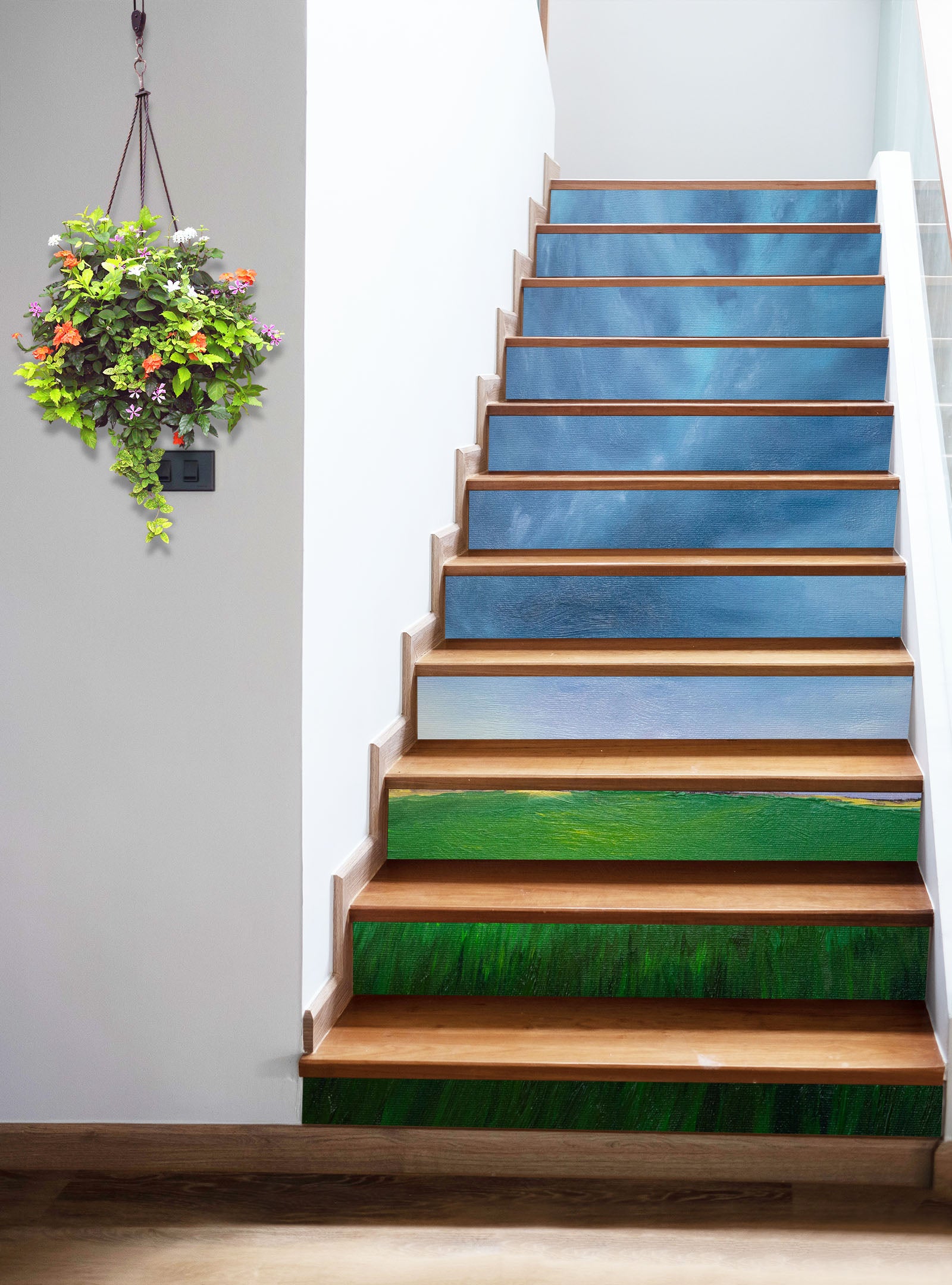 3D Grass Sky 9481 Marina Zotova Stair Risers