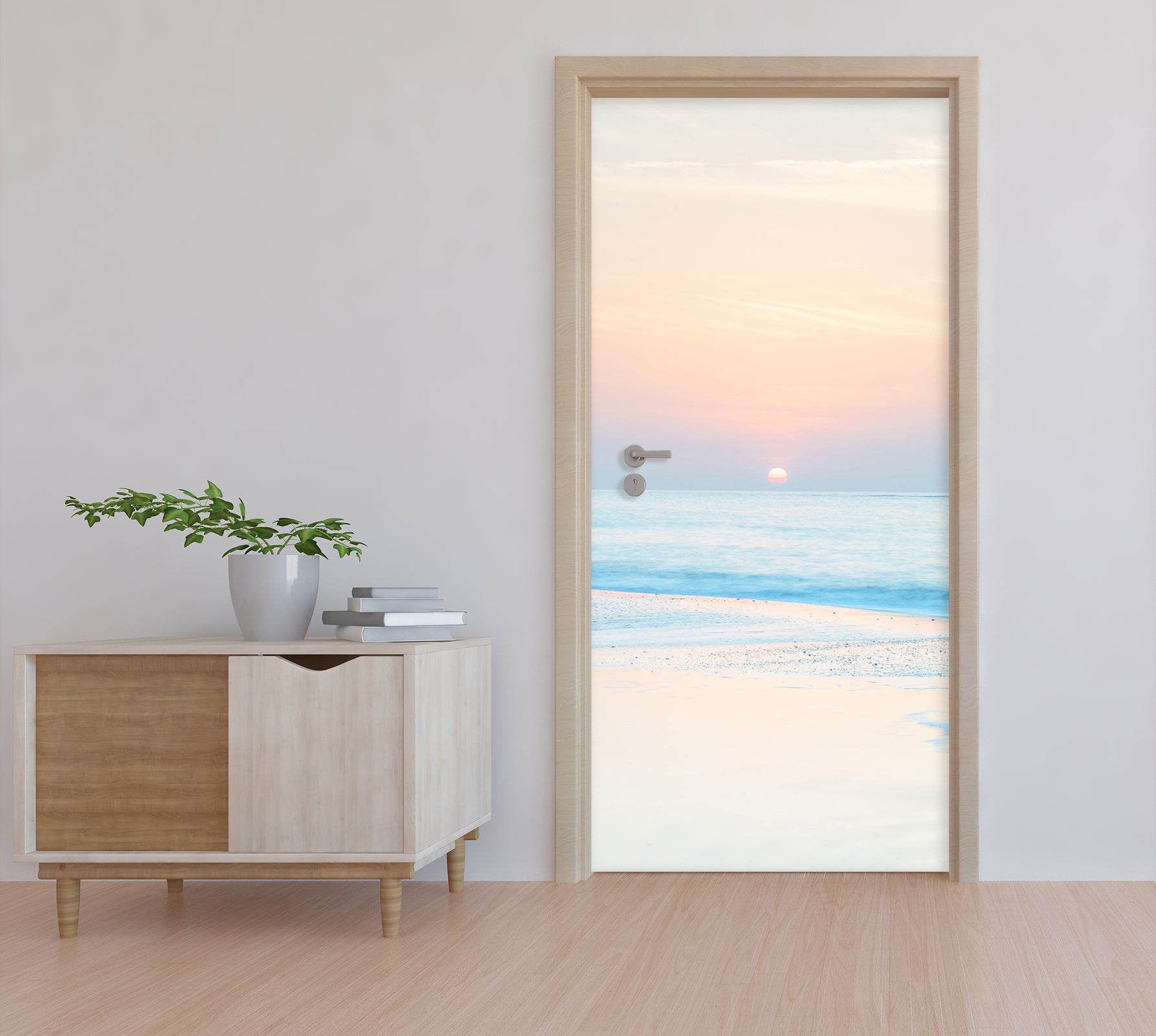 3D Sunset Beach 10713 Assaf Frank Door Mural