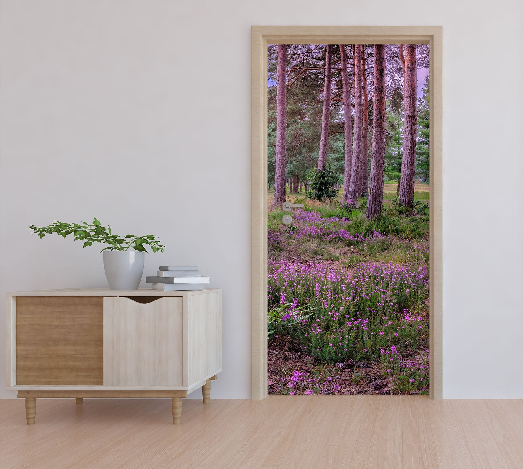 3D Forest Purple Flowers 101226 Assaf Frank Door Mural