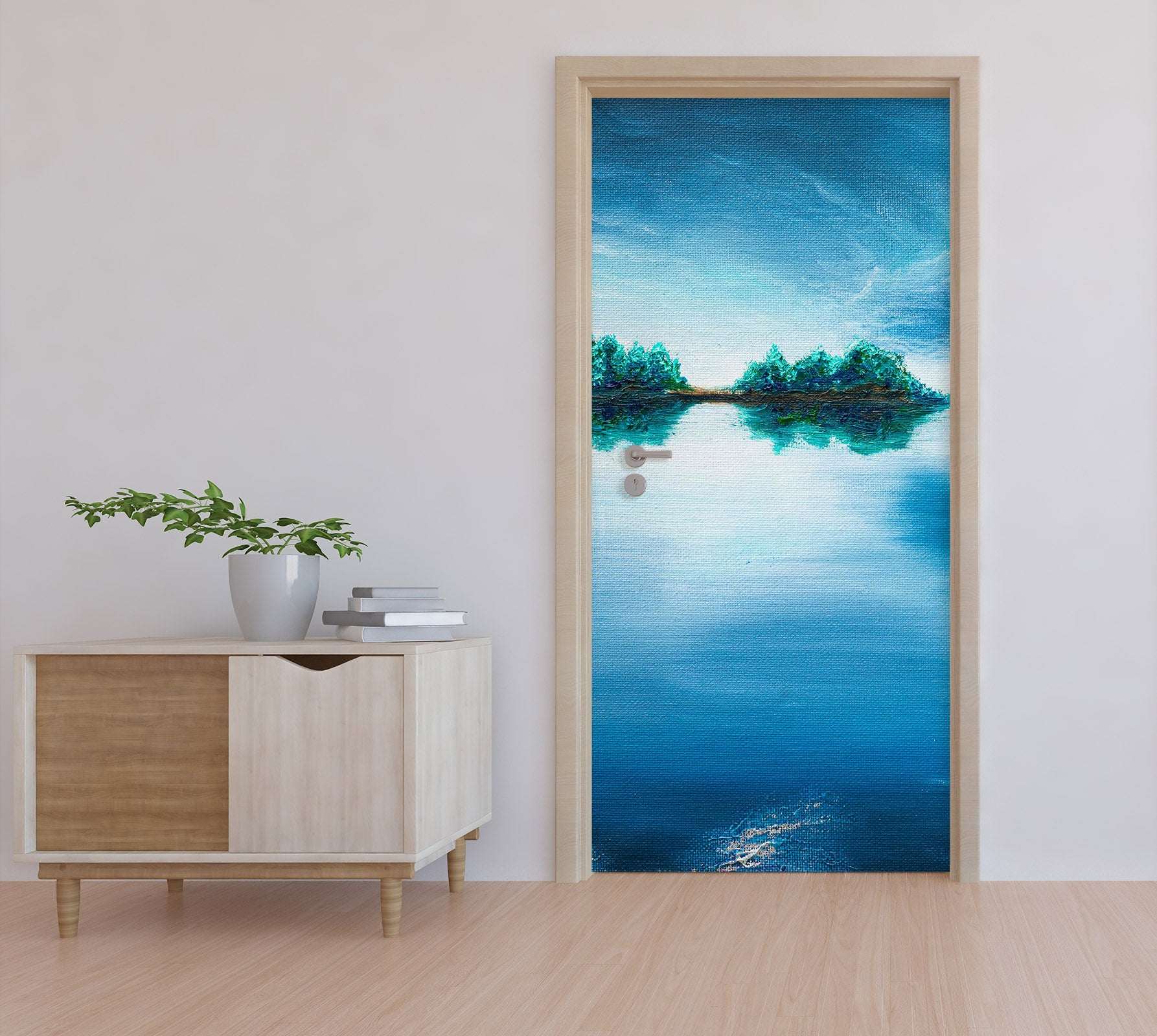 3D Lake Trees 9423 Marina Zotova Door Mural