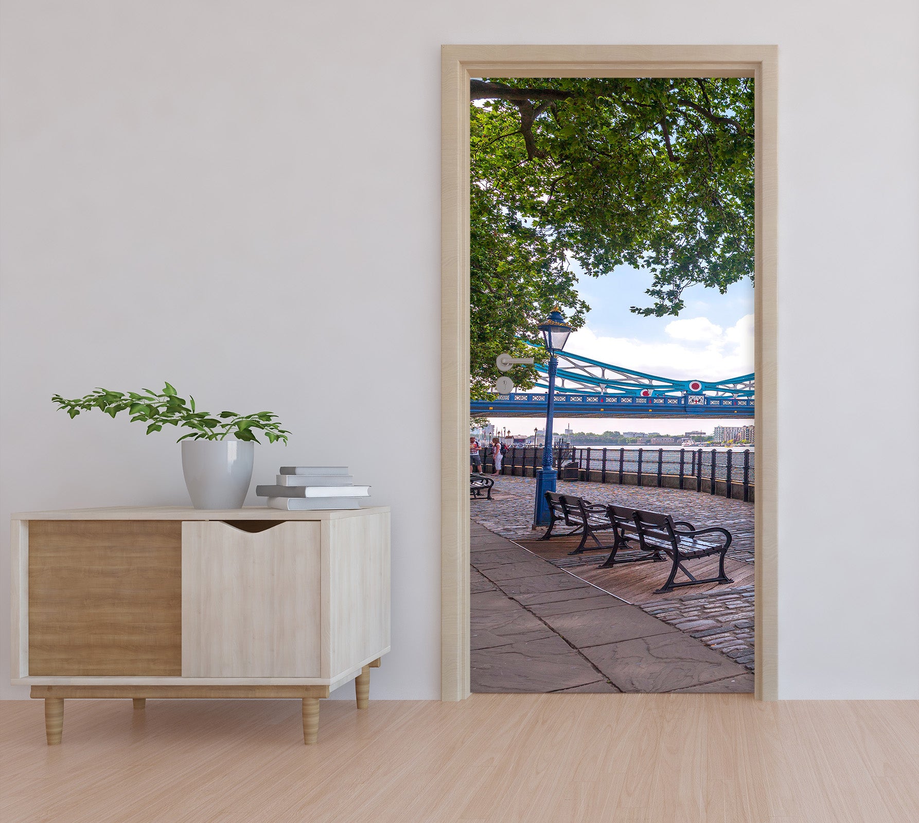 3D Bridge Riverside Bench 106115 Assaf Frank Door Mural