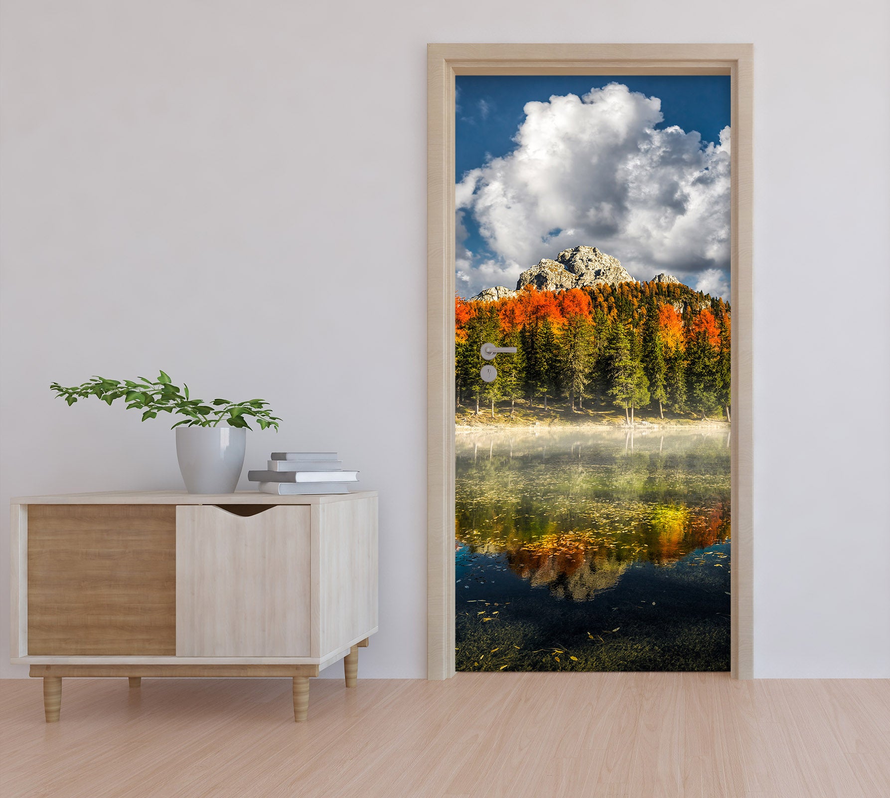 3D Forest Lake 119226 Marco Carmassi Door Mural