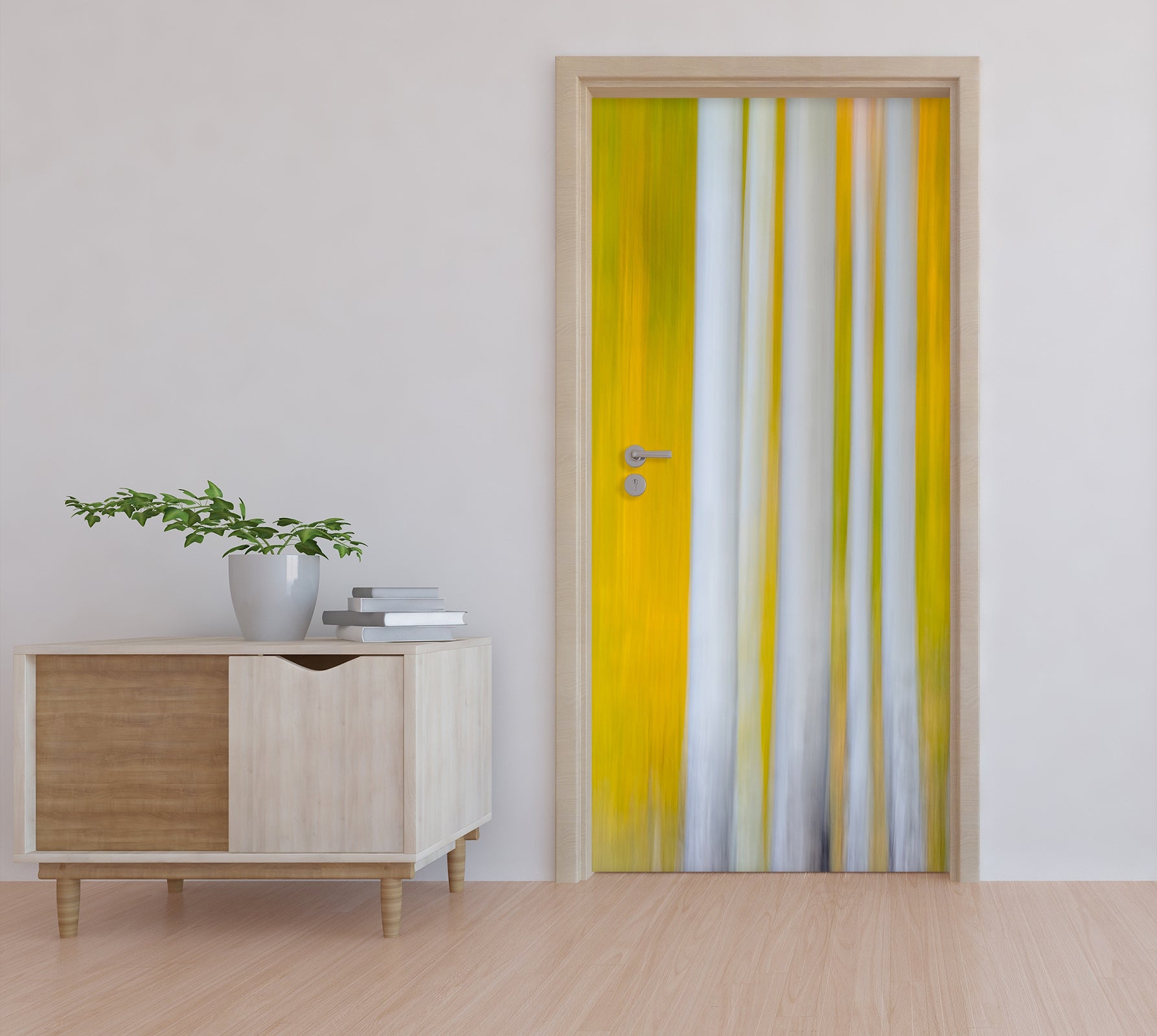 3D White Trunk Branch 122113 Marco Carmassi Door Mural