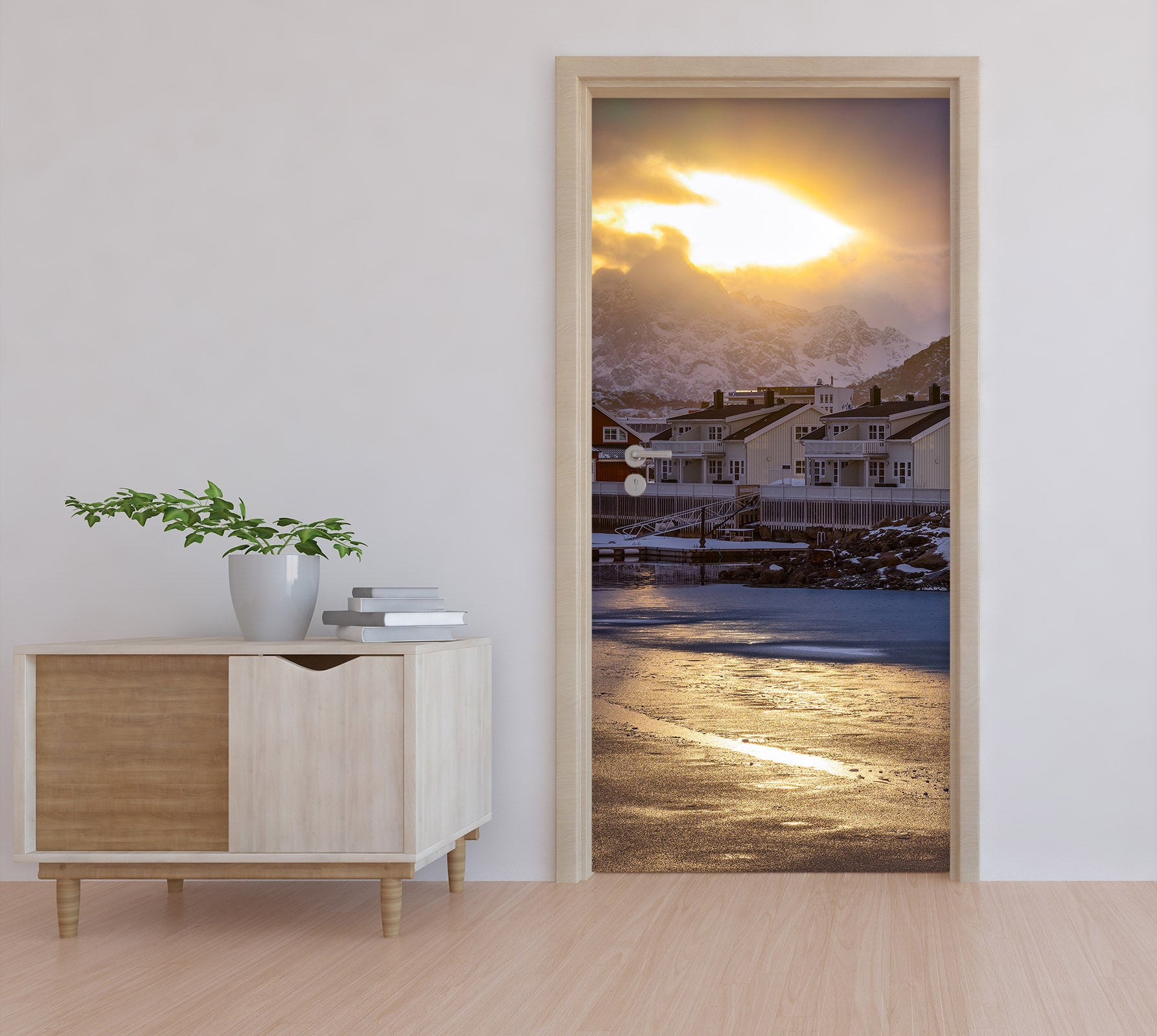 3D Mountains Houses 119179 Marco Carmassi Door Mural