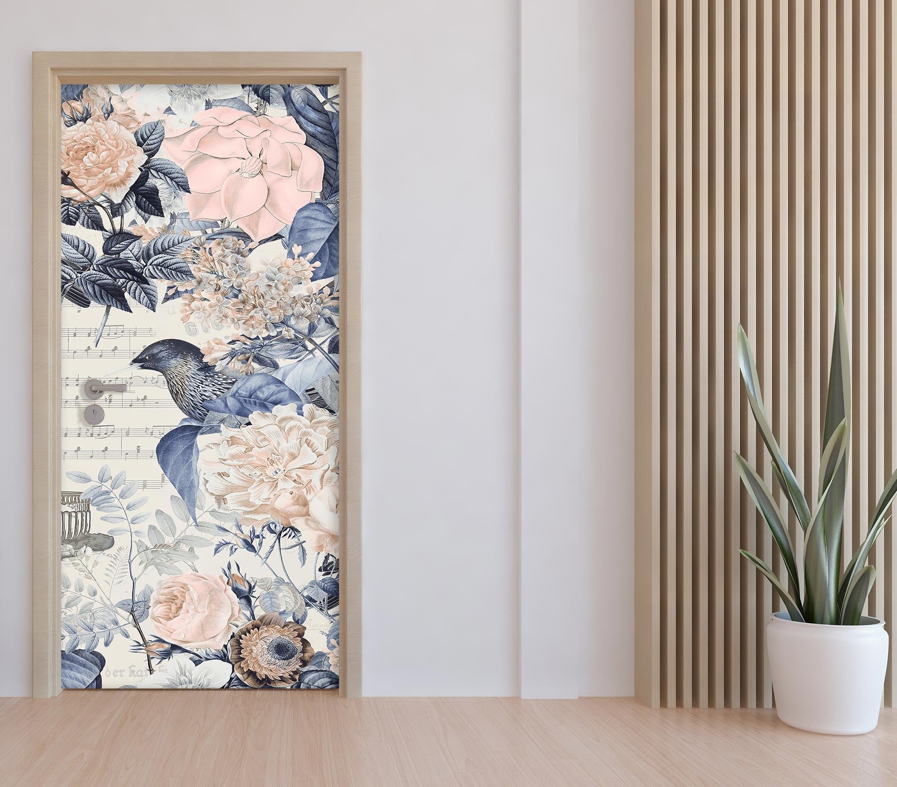 3D Flower Bird Pattern 11892 Andrea Haase Door Mural