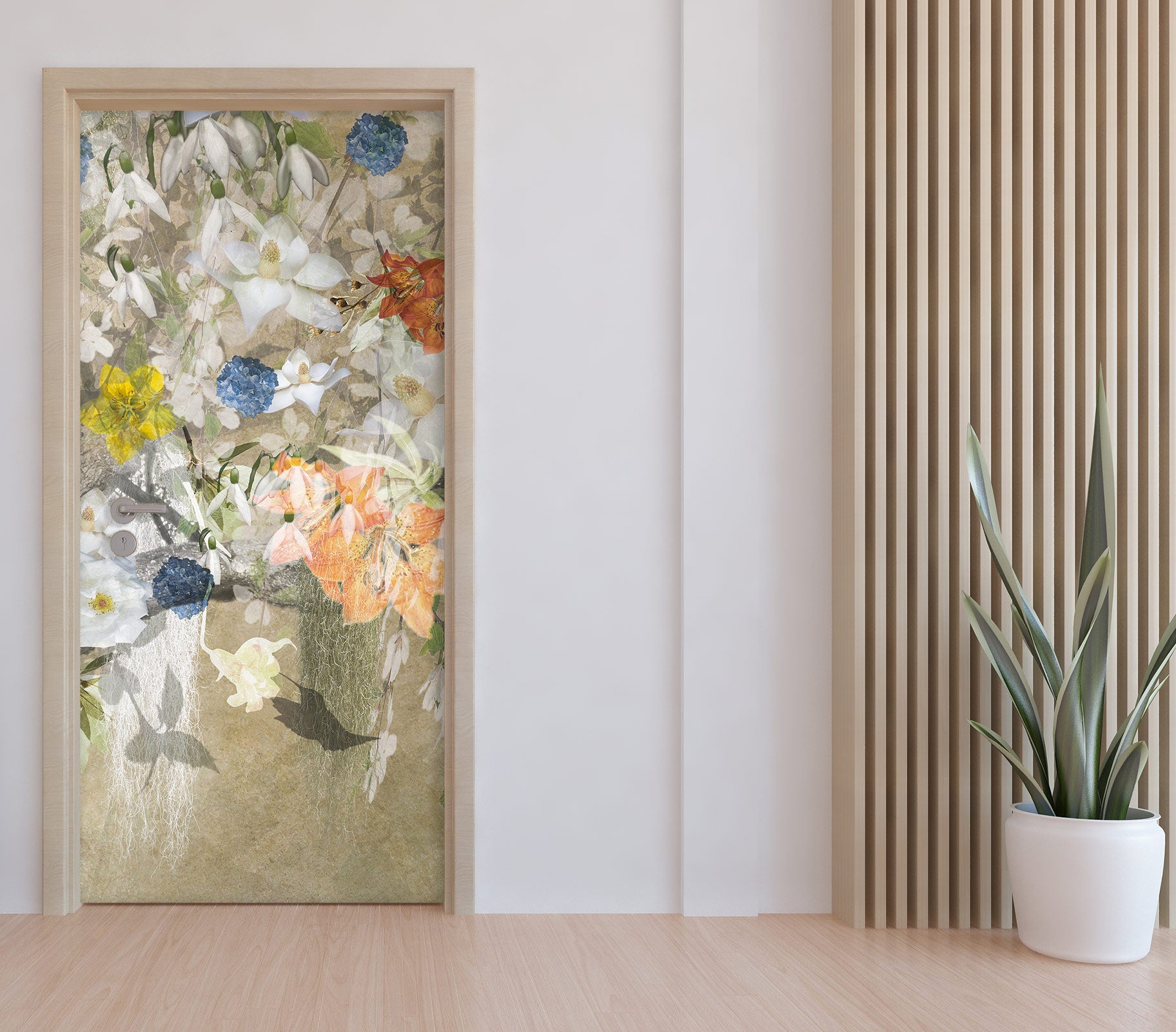 3D Flowers Pattern 10852 Beth Sheridan Door Mural
