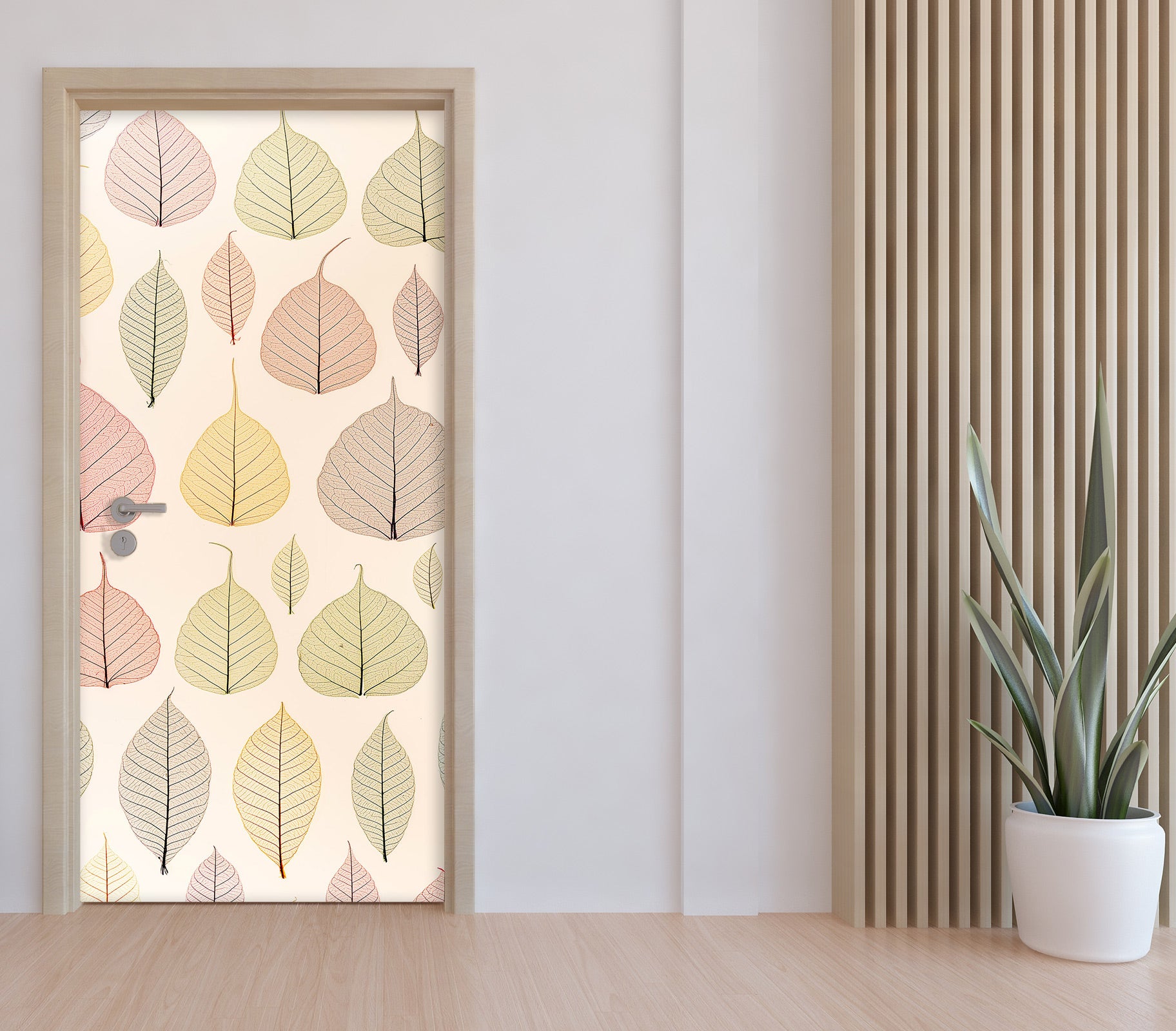 3D Leaf Pattern 10749 Assaf Frank Door Mural
