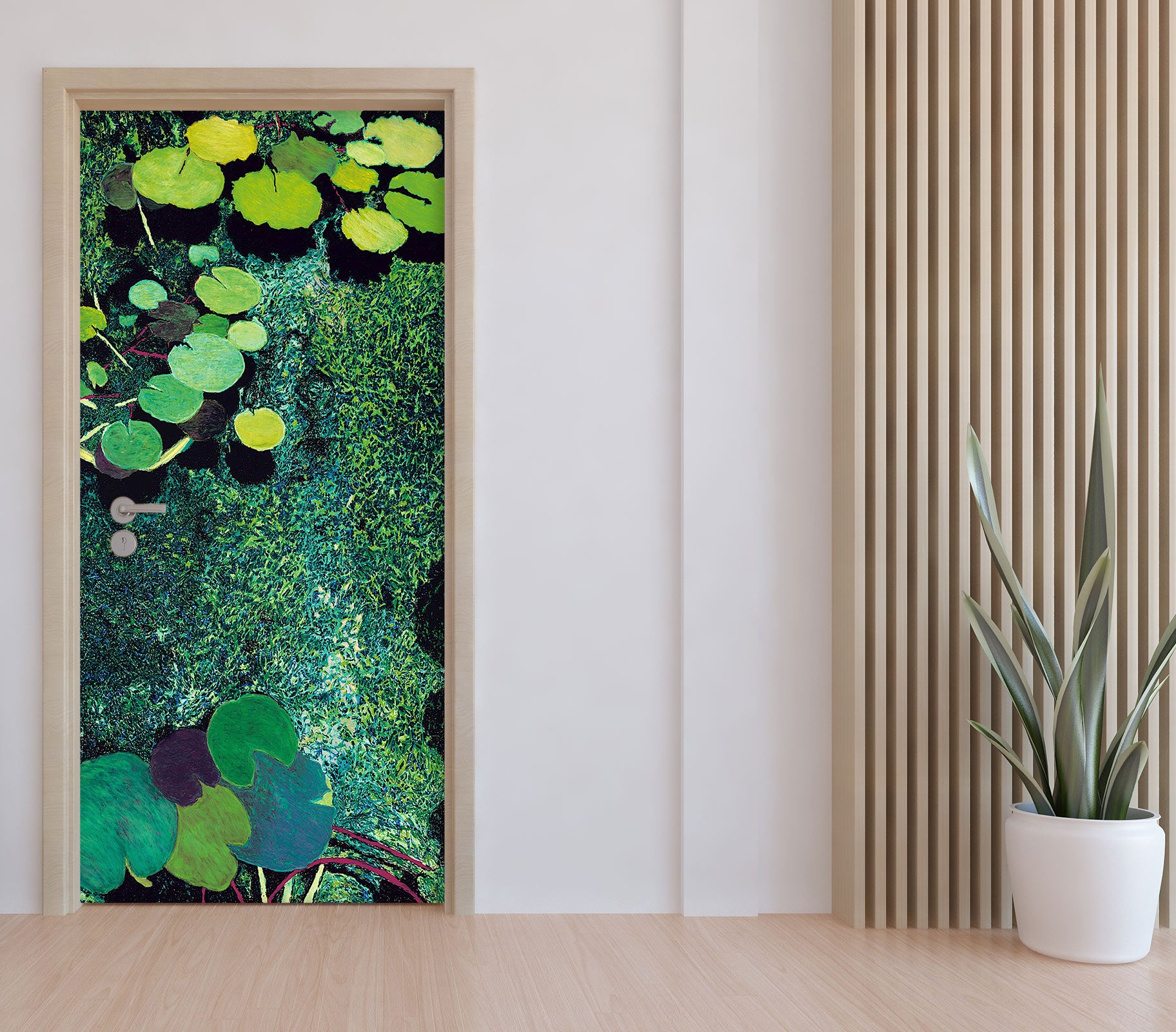 3D Lotus Leaf Green Pond 93230 Allan P. Friedlander Door Mural