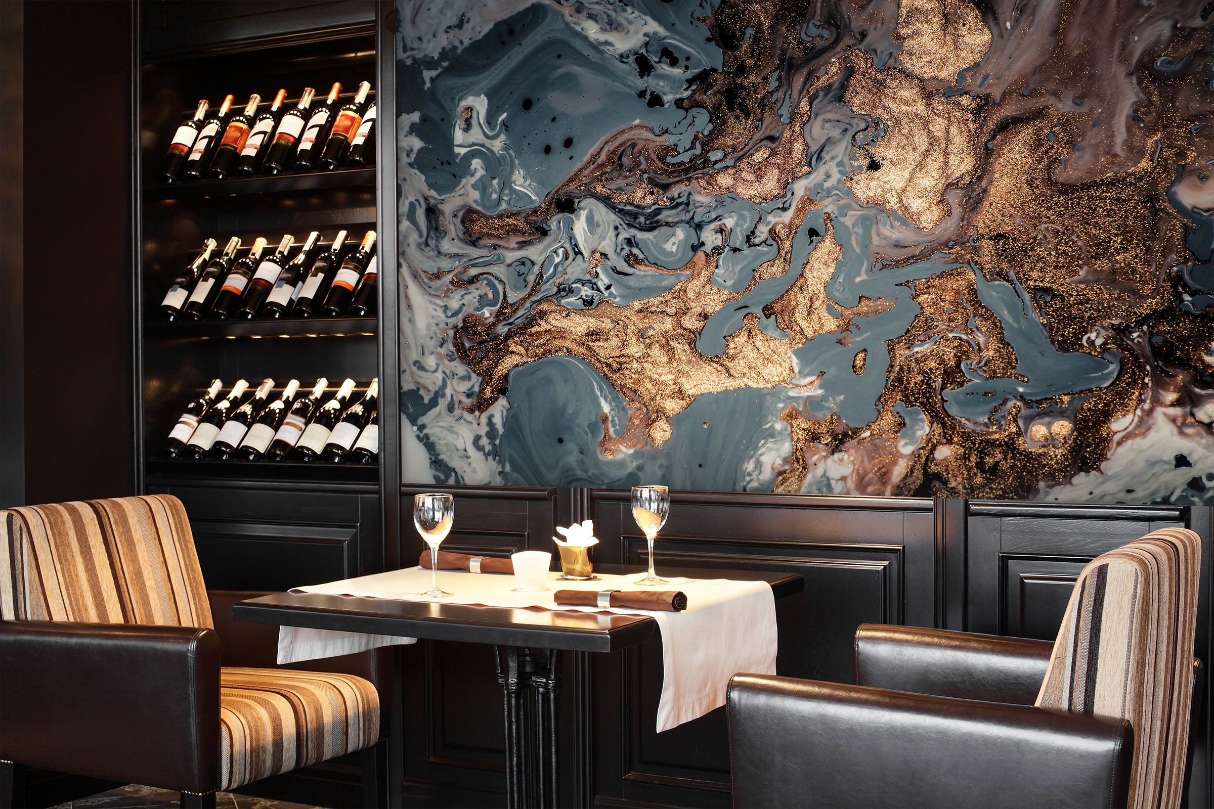 3D Black River 247 Wall Murals