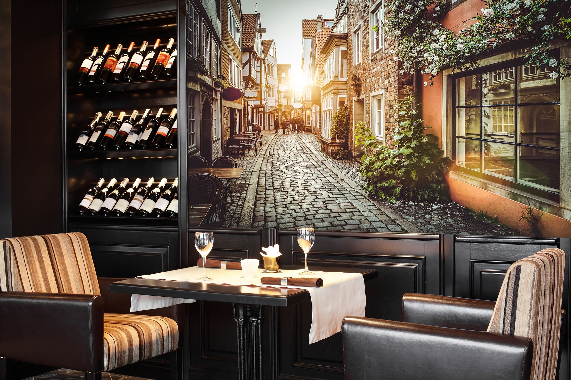 3D Sunny Street 332 Wall Murals