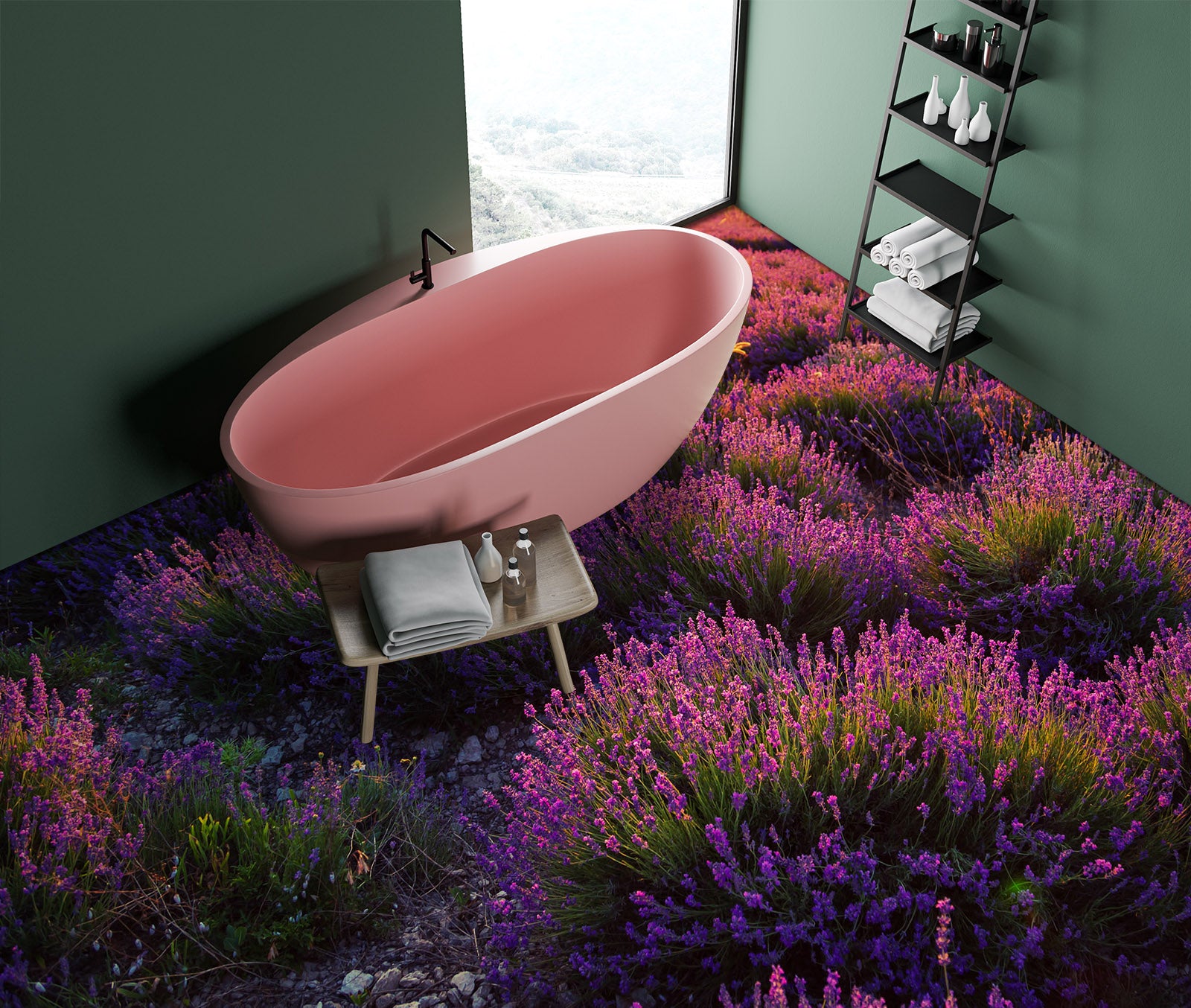 3D Rich Purple Flowers 1214 Floor Mural Wallpaper Murals Self-Adhesive Removable Print Epoxy