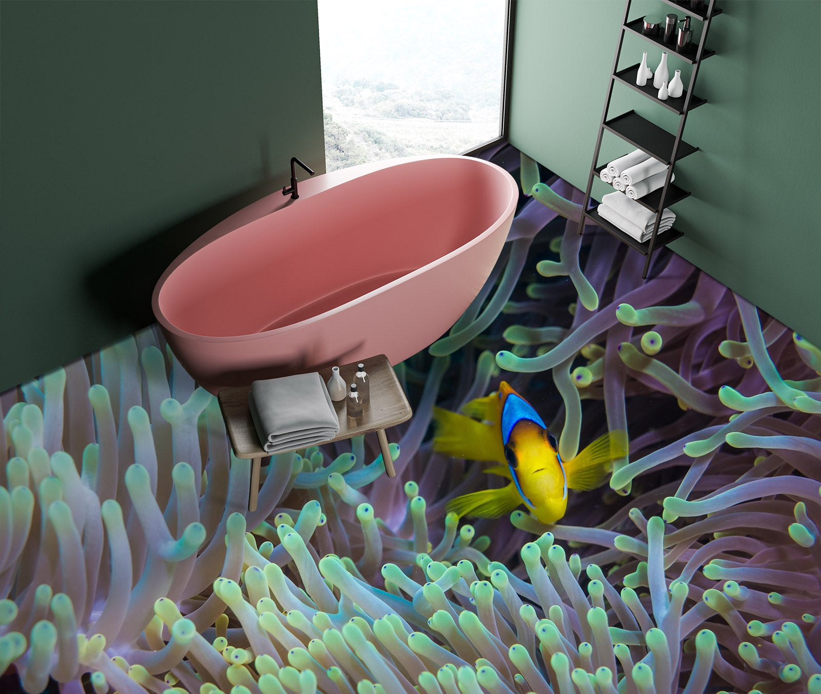 3D Coral Life 319 Floor Mural Wallpaper Murals Rug & Mat Print Epoxy waterproof bath floor