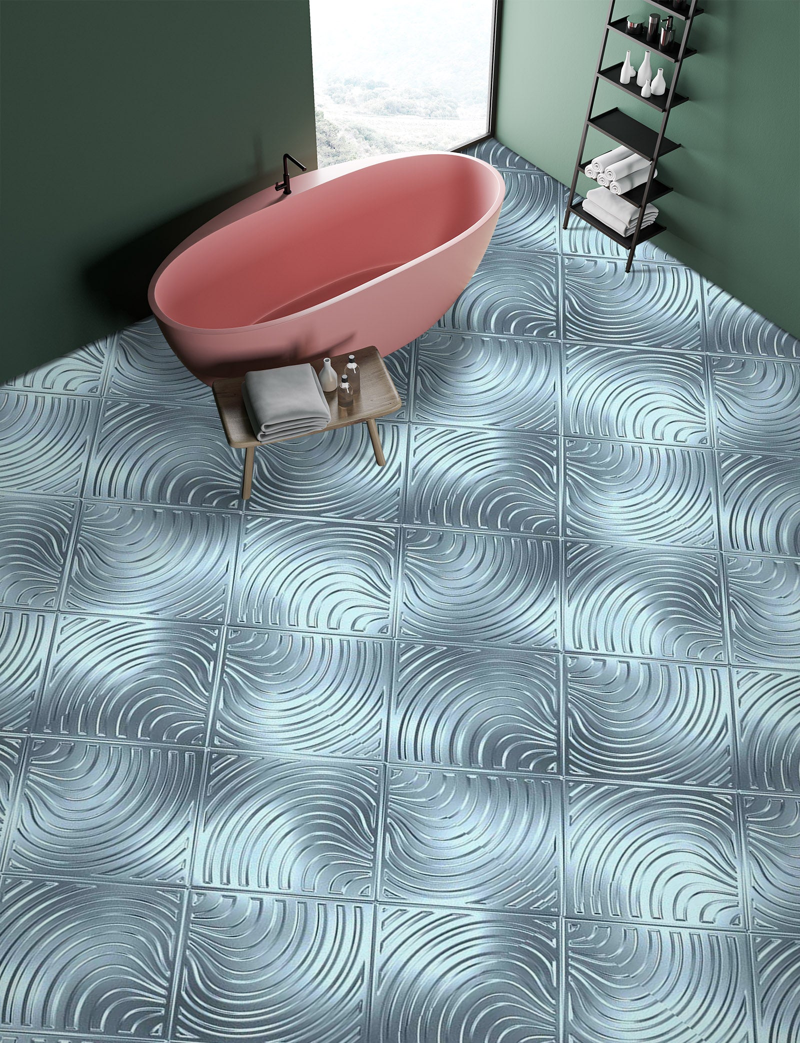 3D Bright Silver Pattern 365 Floor Mural Wallpaper Murals Rug & Mat Print Epoxy waterproof bath floor