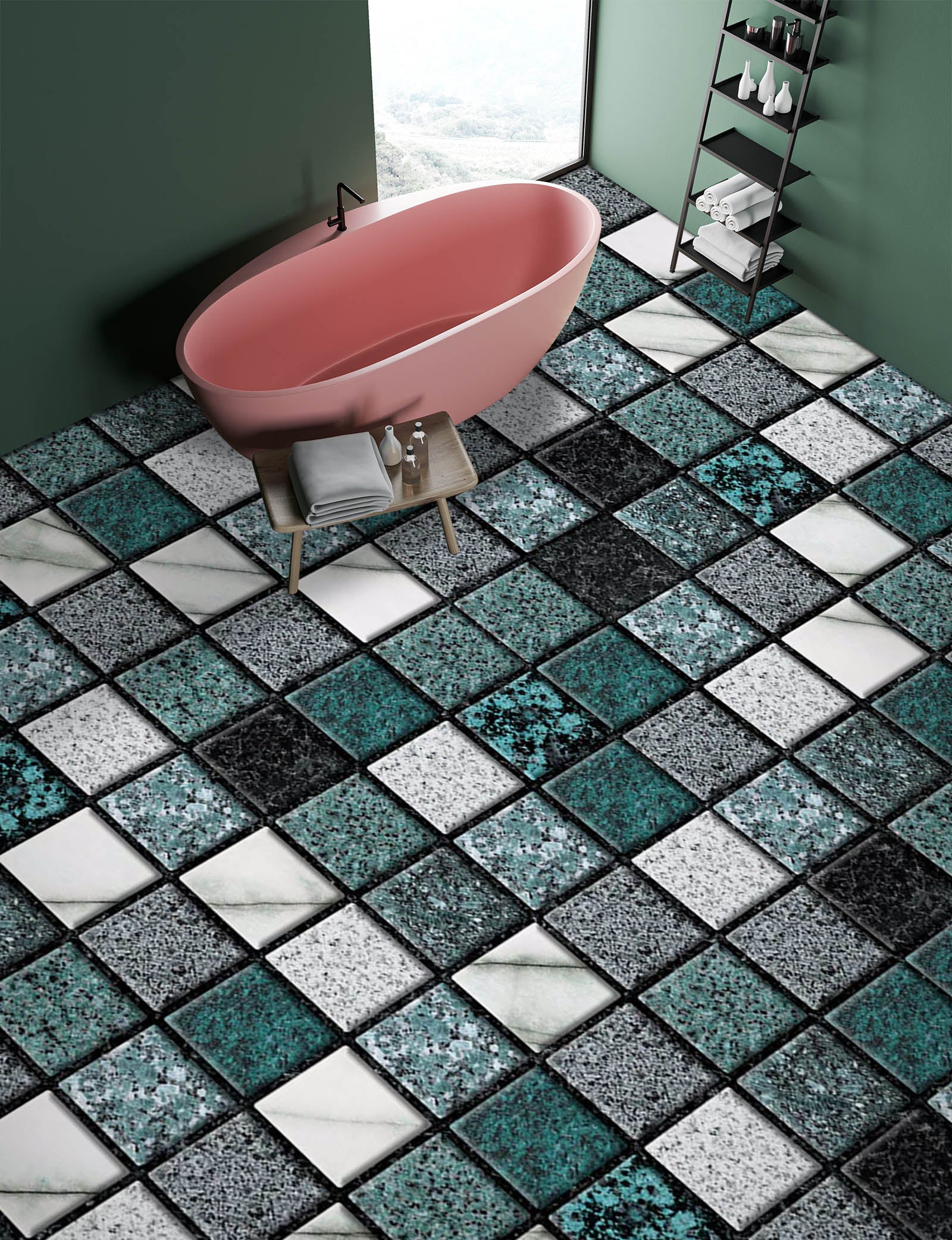 3D Fun Square Design 973 Floor Mural Wallpaper Murals Self-Adhesive Removable Print Epoxy