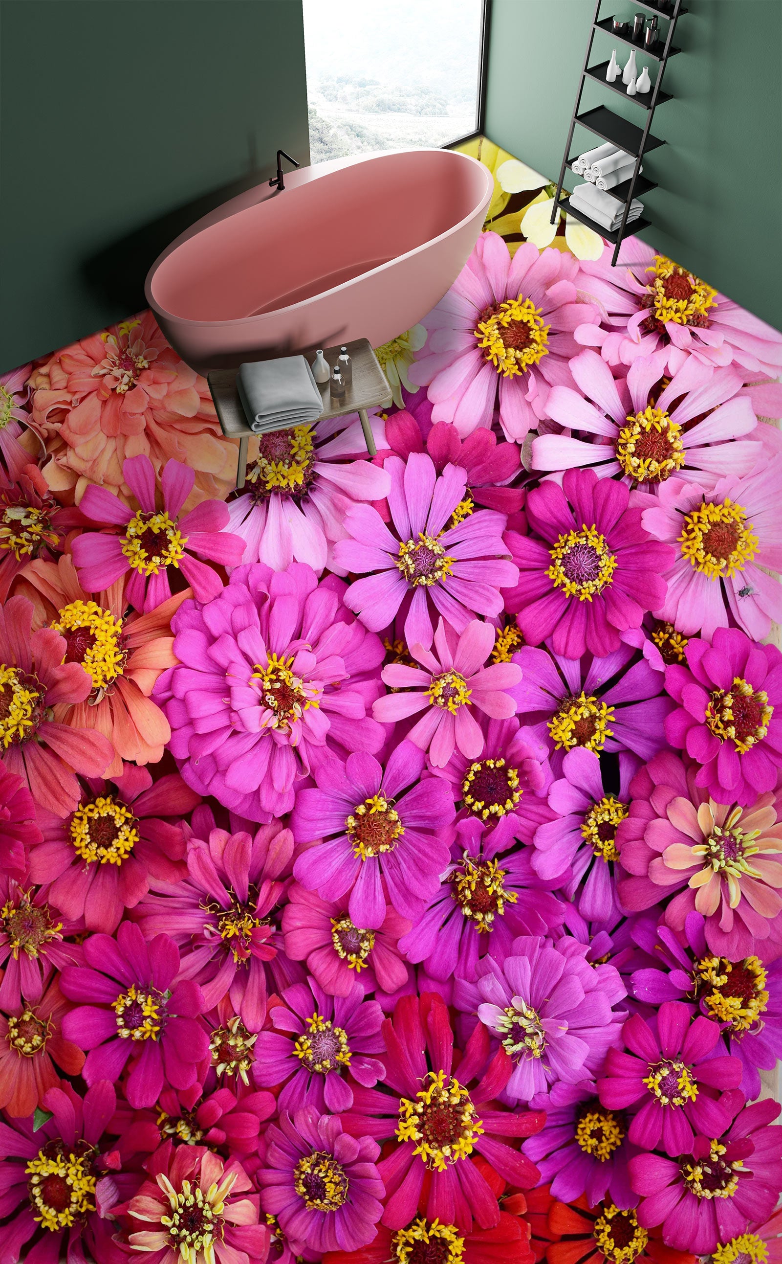 3D Cineraria 173 Floor Mural Wallpaper Murals Rug & Mat Print Epoxy waterproof bath floor