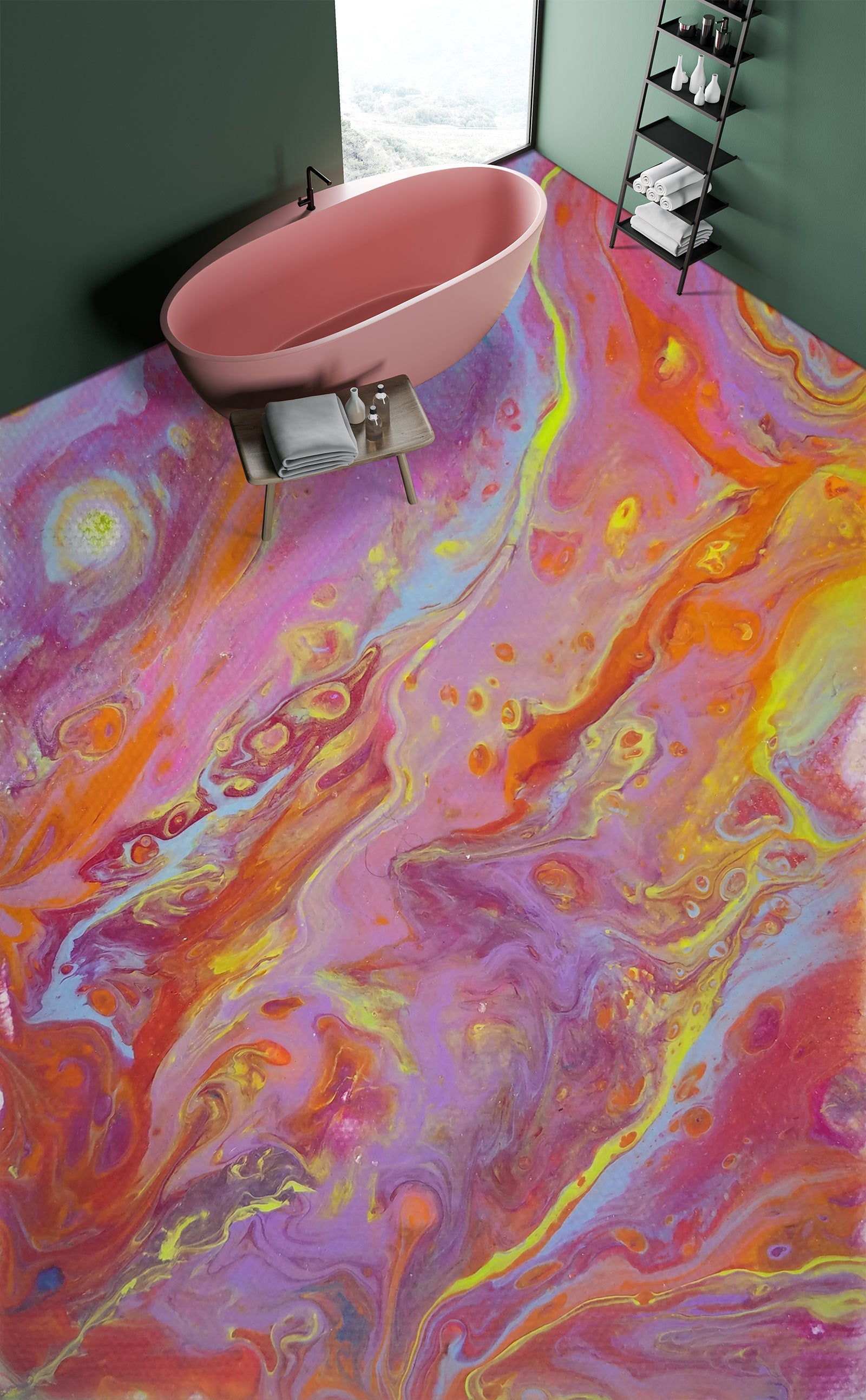 3D Psychedelic Color Art 702 Floor Mural Wallpaper Murals Rug & Mat Print Epoxy waterproof bath floor