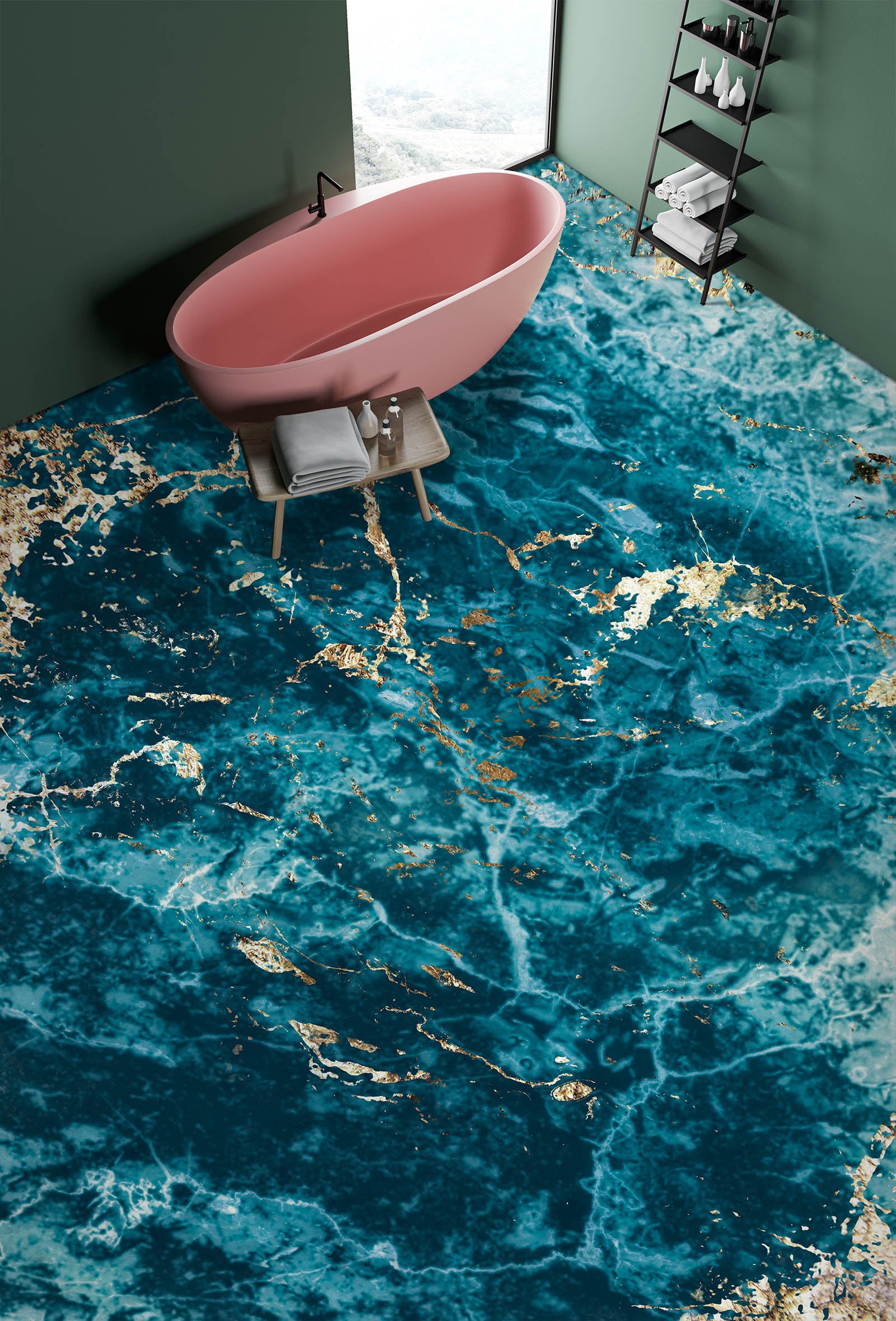 3D Golden Embellishment 1000 Floor Mural Wallpaper Murals Self-Adhesive Removable Print Epoxy