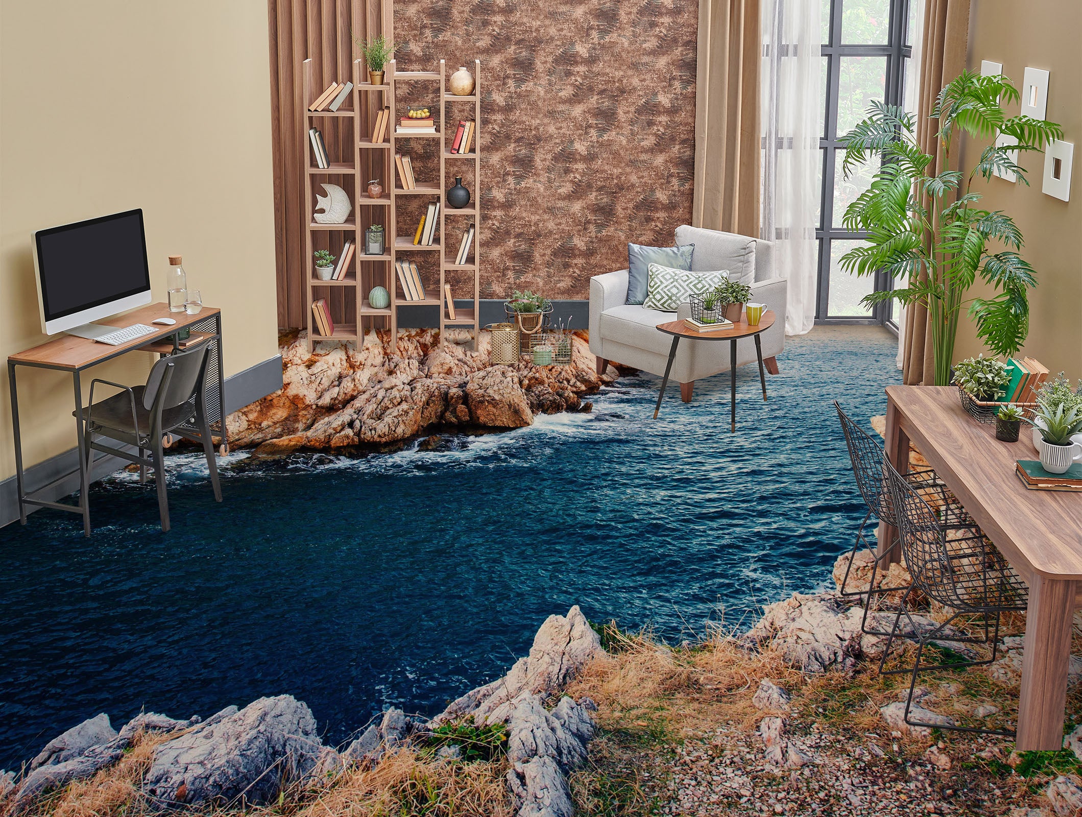 3D Secret Deep Blue Sea 1290 Floor Mural