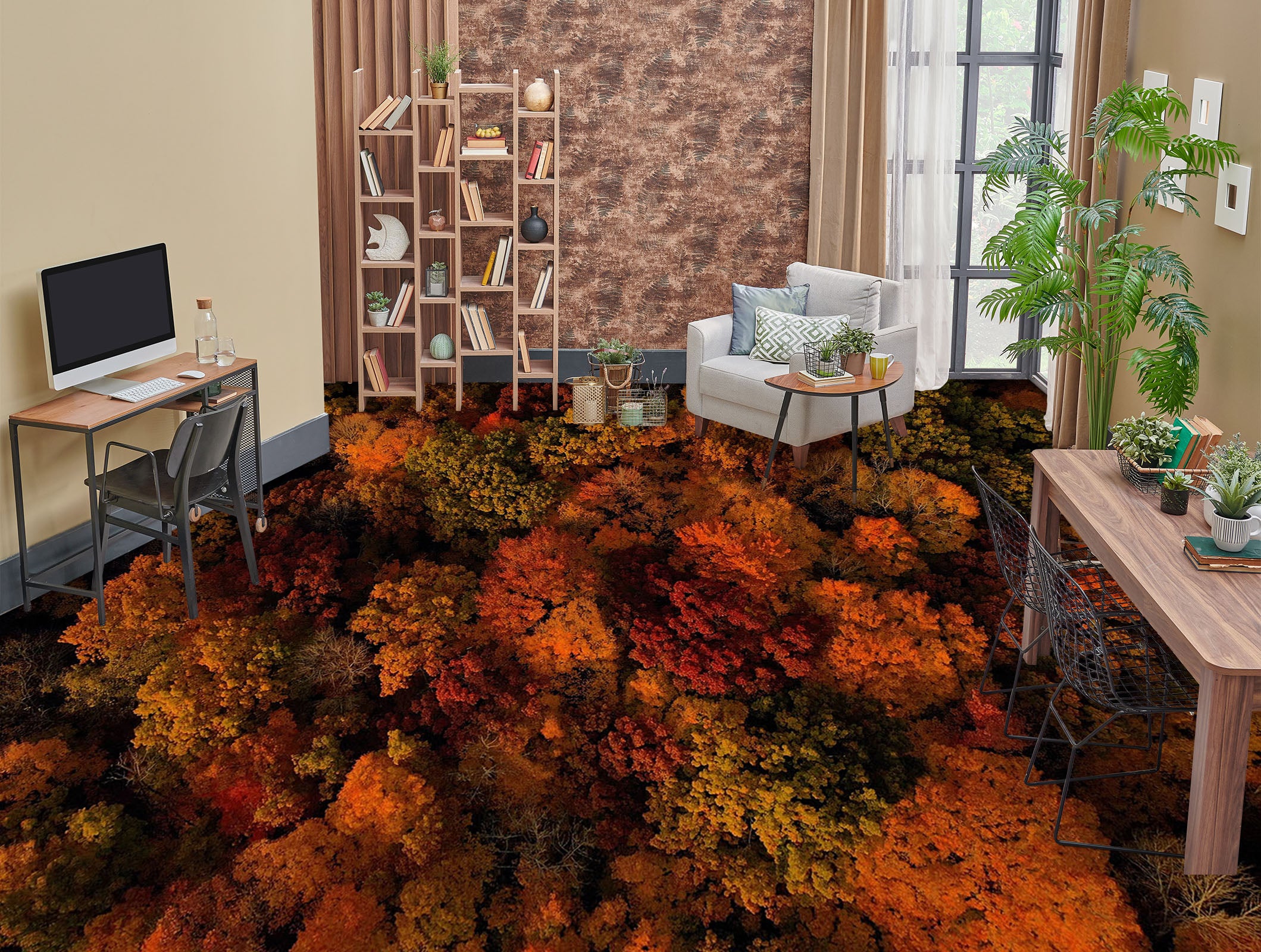 3D Late Autumn Forest 874 Floor Mural Wallpaper Murals Rug & Mat Print Epoxy waterproof bath floor