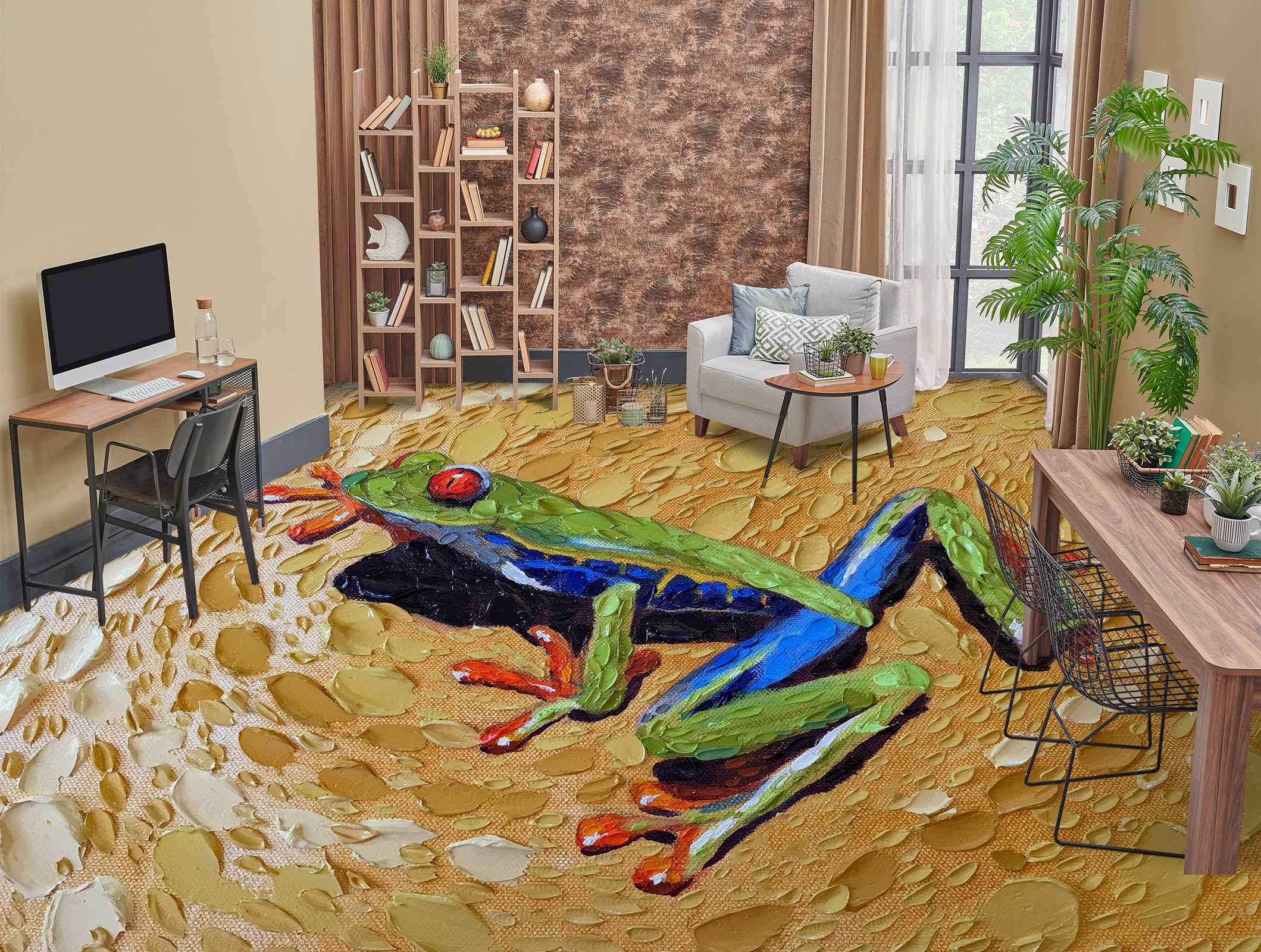 3D Frog 102178 Dena Tollefson Floor Mural Wallpaper Murals Self-Adhesive Removable Print Epoxy
