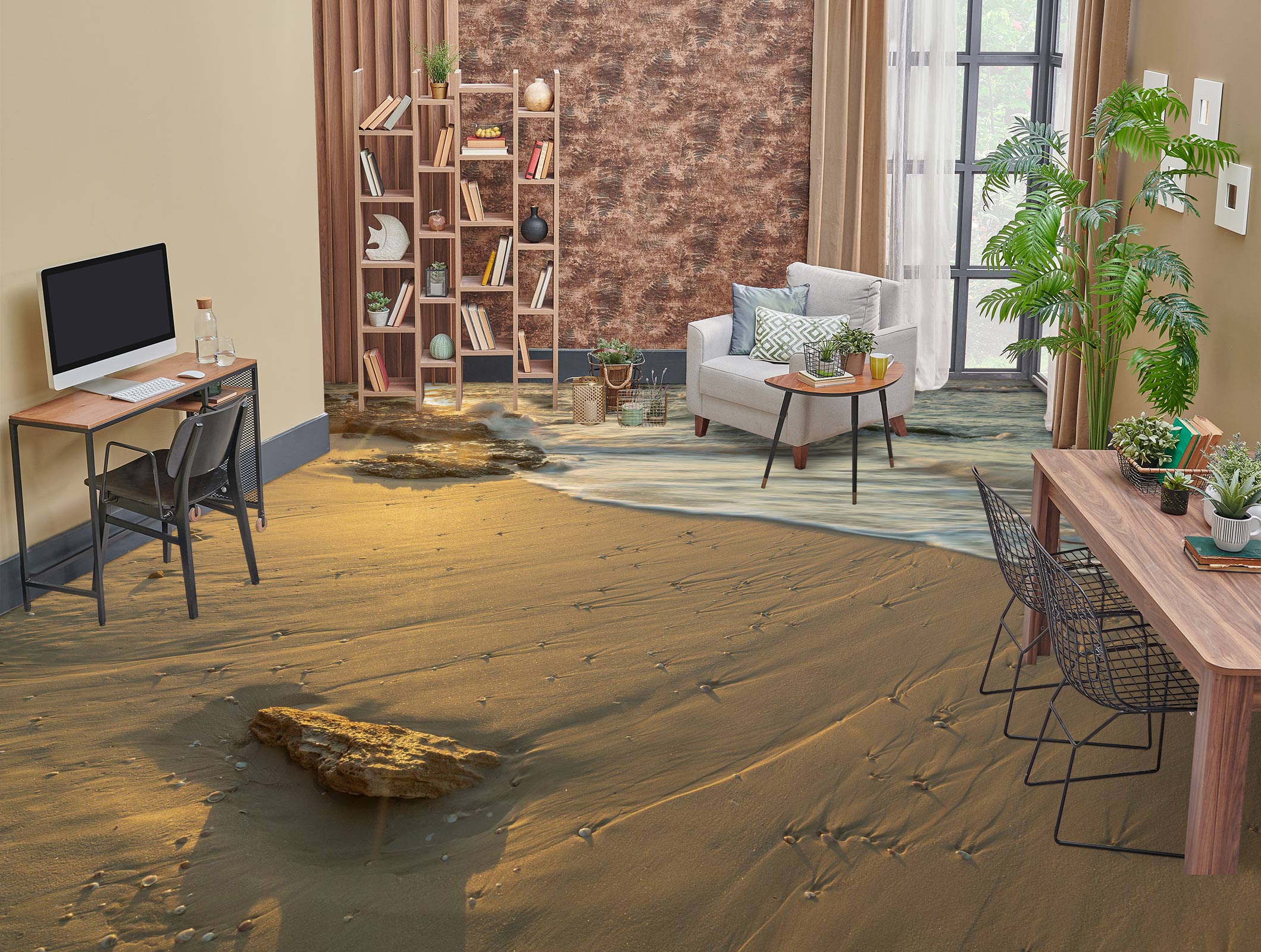 3D Beach Sand 9848 Assaf Frank Floor Mural Wallpaper Murals Self-Adhesive Removable Print Epoxy
