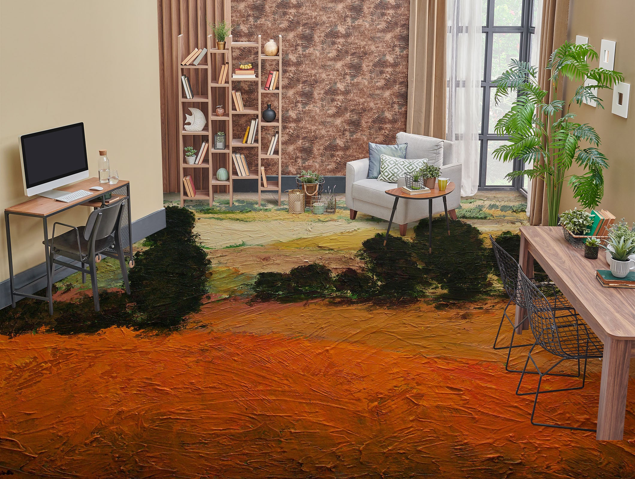 3D Grass Trees 9931 Allan P. Friedlander Floor Mural Wallpaper Murals Self-Adhesive Removable Print Epoxy