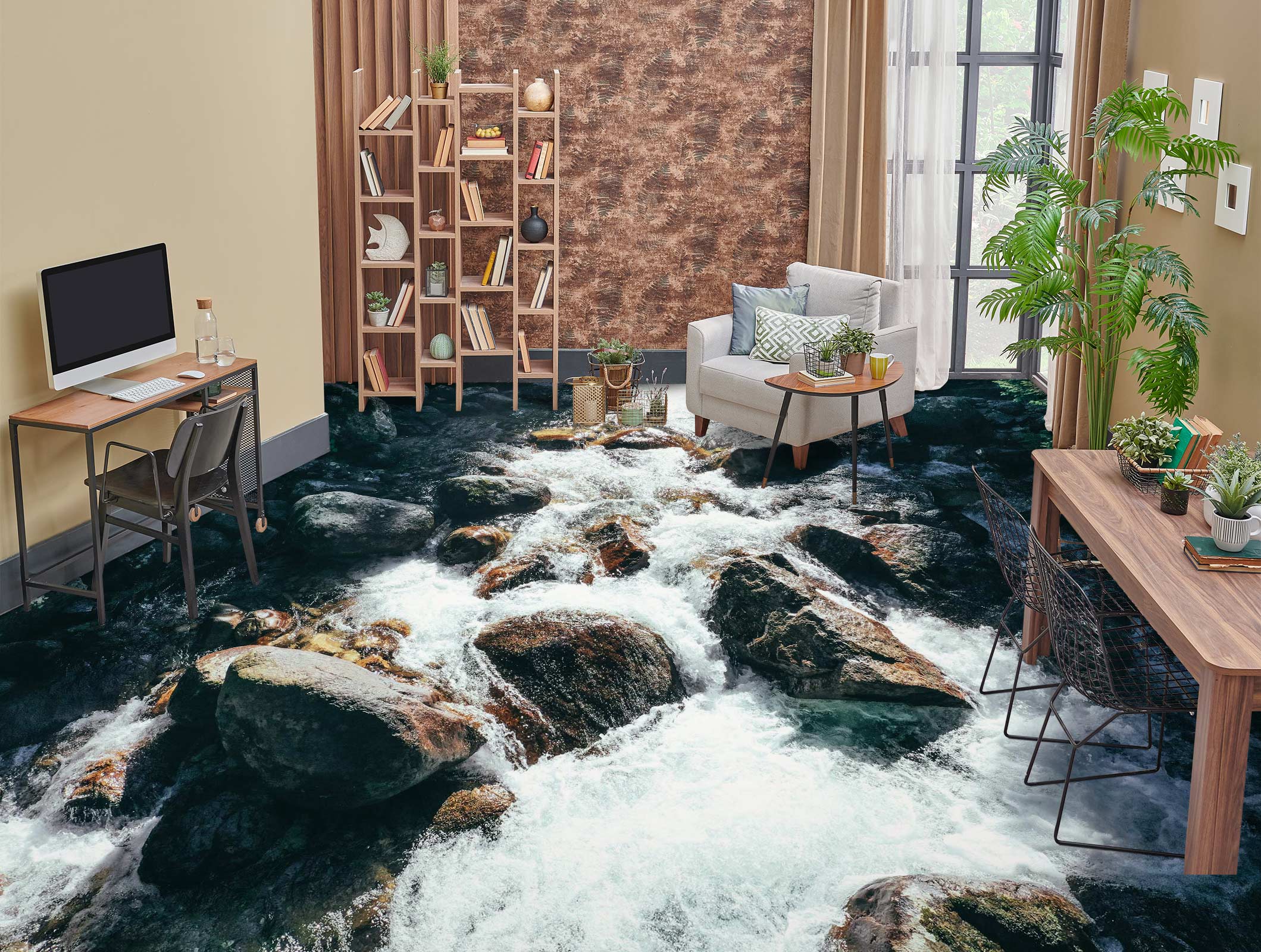 3D The Flowing Water Of Hope 1078 Floor Mural Wallpaper Murals Self-Adhesive Removable Print Epoxy