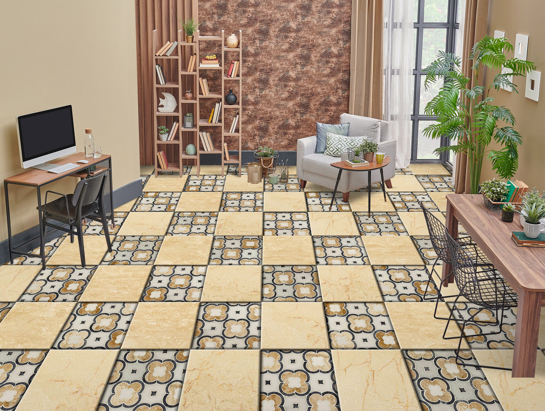 3D Gentle Yellow Squares 946 Floor Mural Wallpaper Murals Rug & Mat Print Epoxy waterproof bath floor