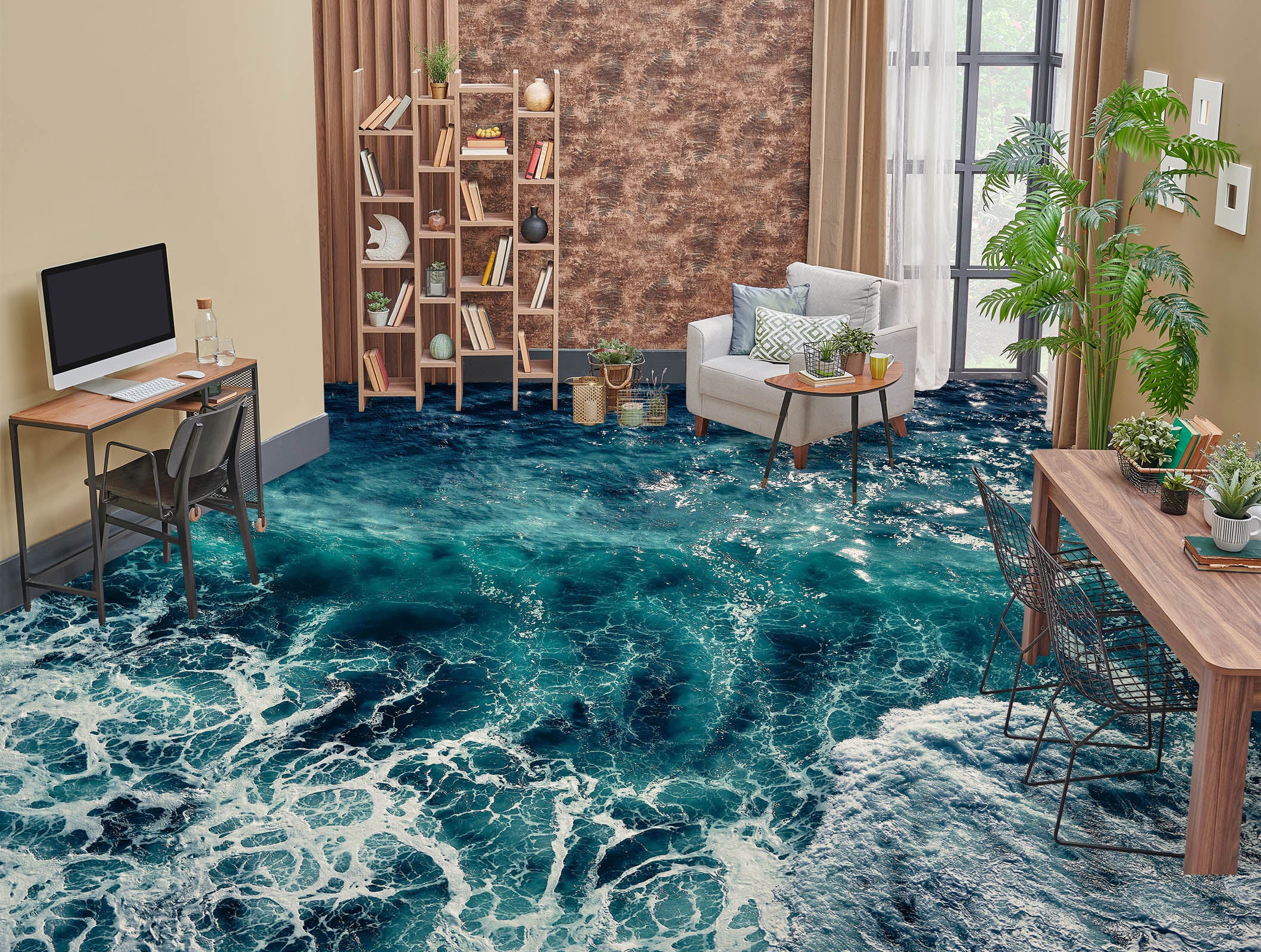 3D Natural Sea 233 Floor Mural