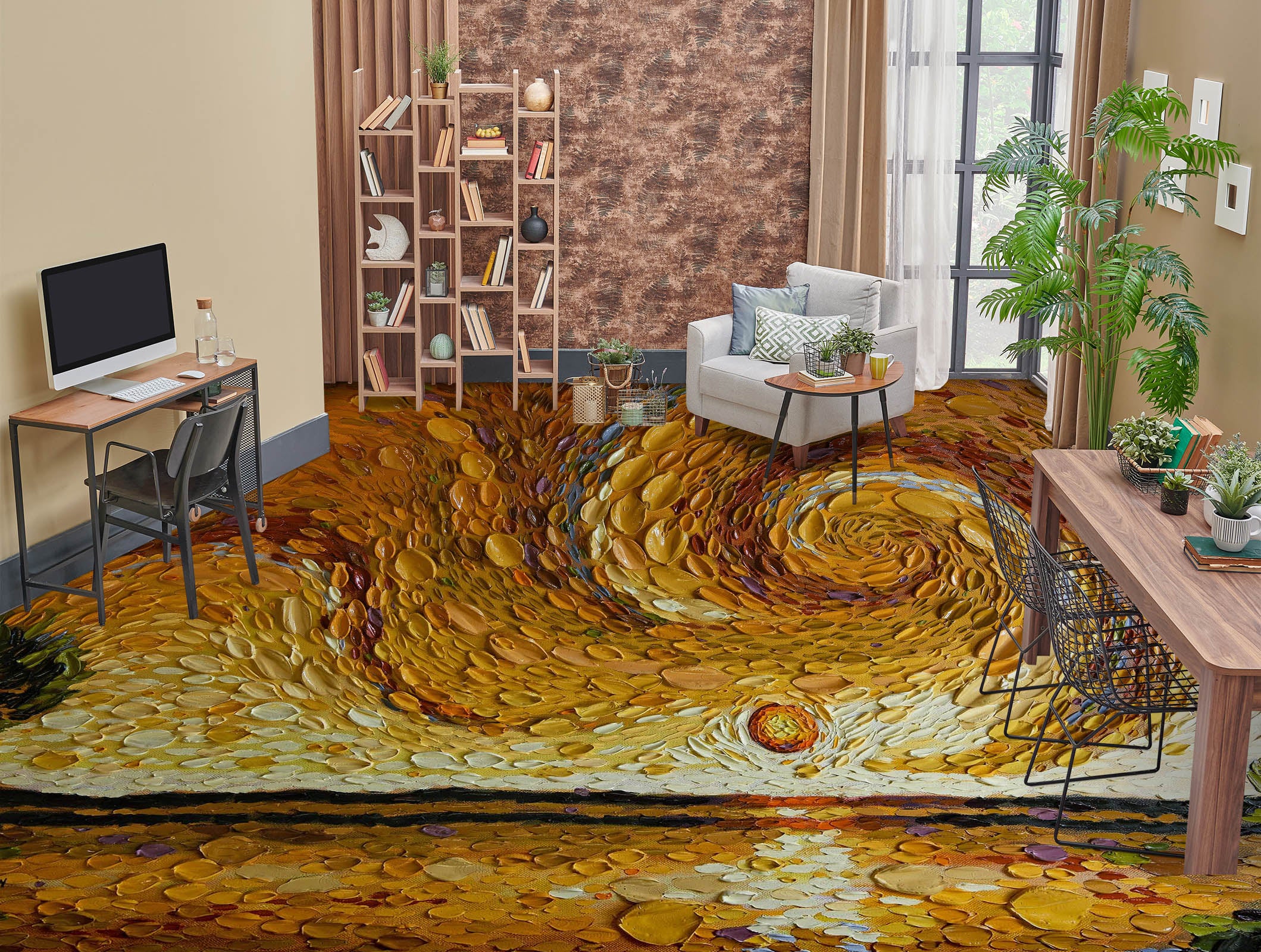 3D Yellow Sky Sun 102161 Dena Tollefson Floor Mural Wallpaper Murals Self-Adhesive Removable Print Epoxy