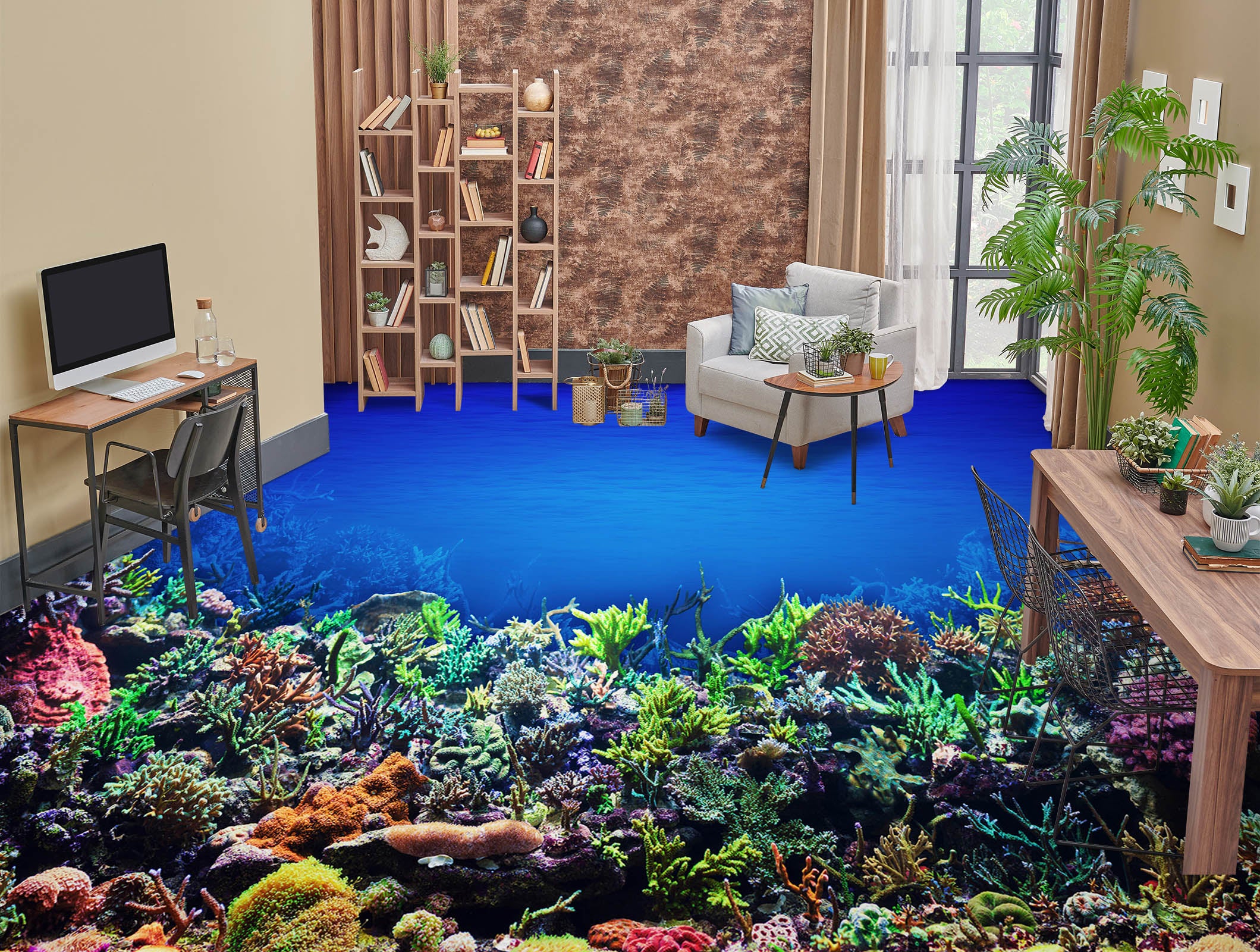 3D Healthy Ocean World 1470 Floor Mural Wallpaper Murals Self-Adhesive Removable Print Epoxy