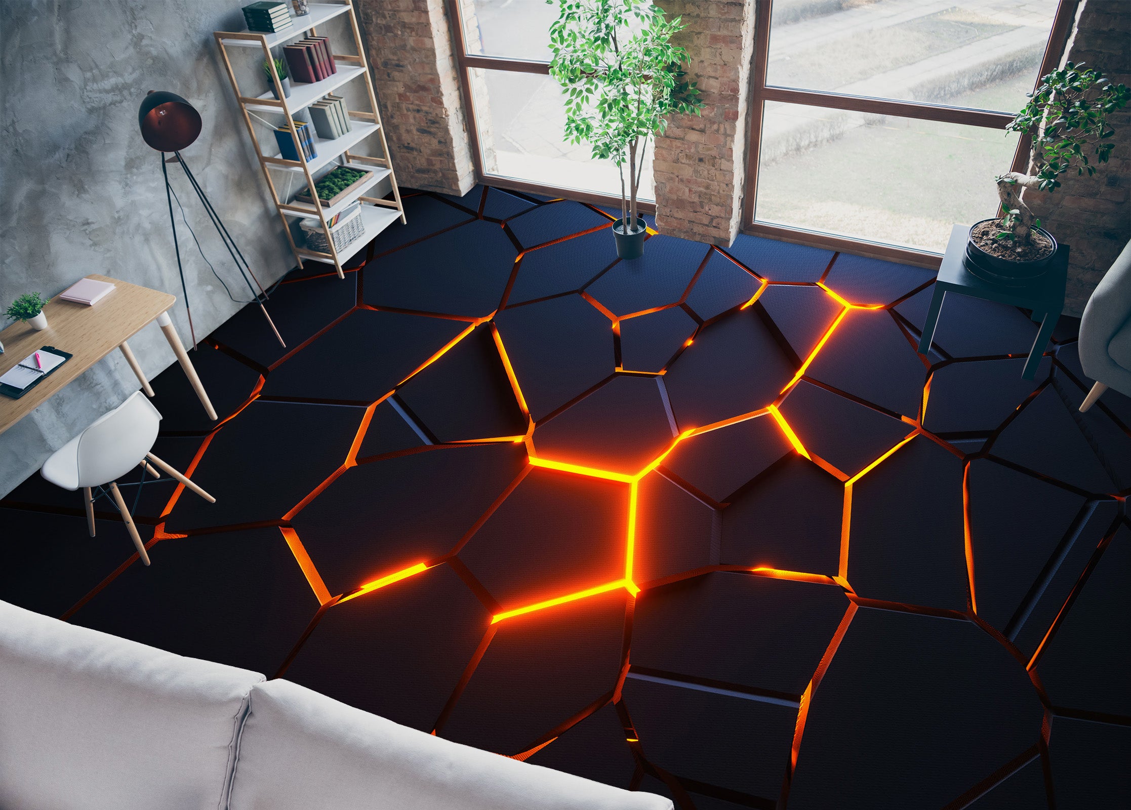 3D Bright Red Lines Connected 206 Floor Mural Wallpaper Murals Rug & Mat Print Epoxy waterproof bath floor