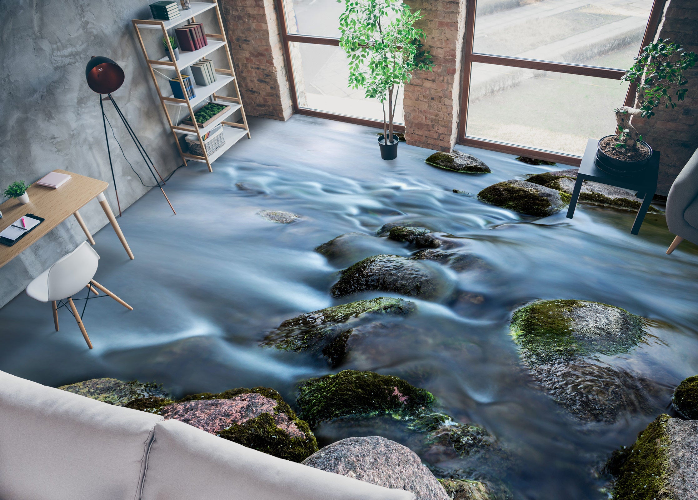 3D Soothing Light Blue Water 1021 Floor Mural Wallpaper Murals Self-Adhesive Removable Print Epoxy