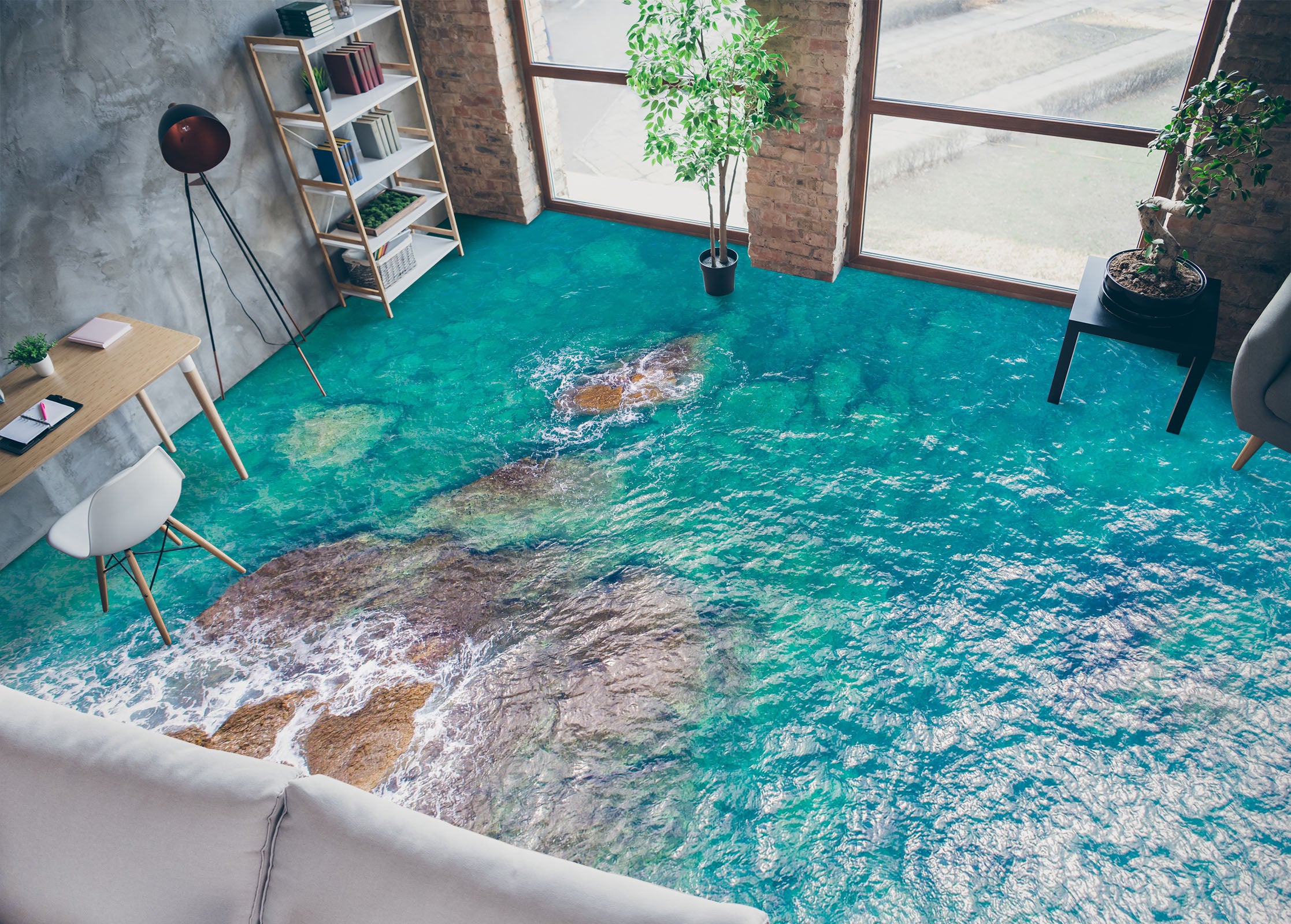 3D Cool And Clear Water 372 Floor Mural Wallpaper Murals Rug & Mat Print Epoxy waterproof bath floor