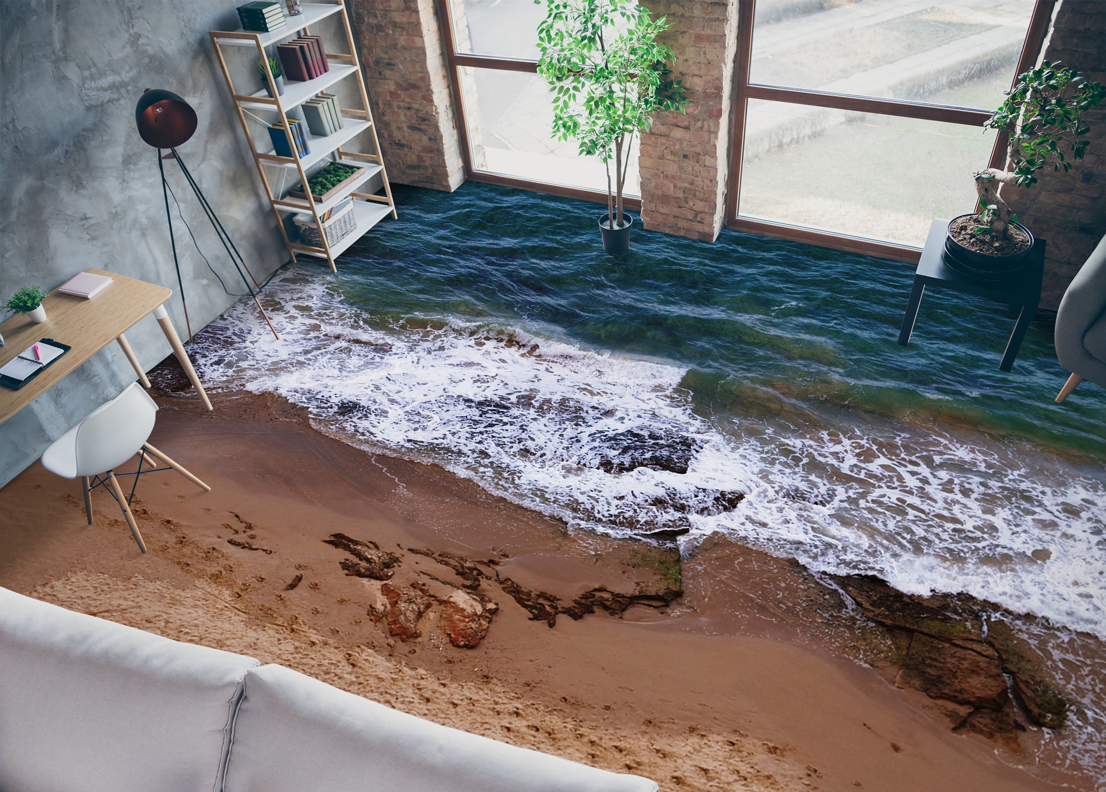 3D Cool Beach Holiday 1430 Floor Mural