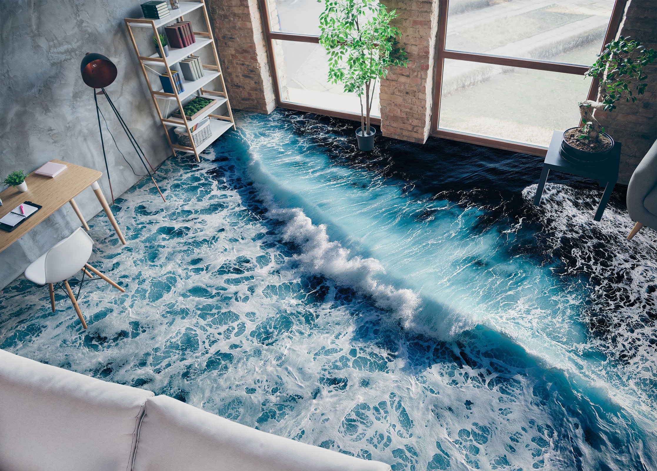 3D Sea Waves Are Coming 774 Floor Mural Wallpaper Murals Rug & Mat Print Epoxy waterproof bath floor