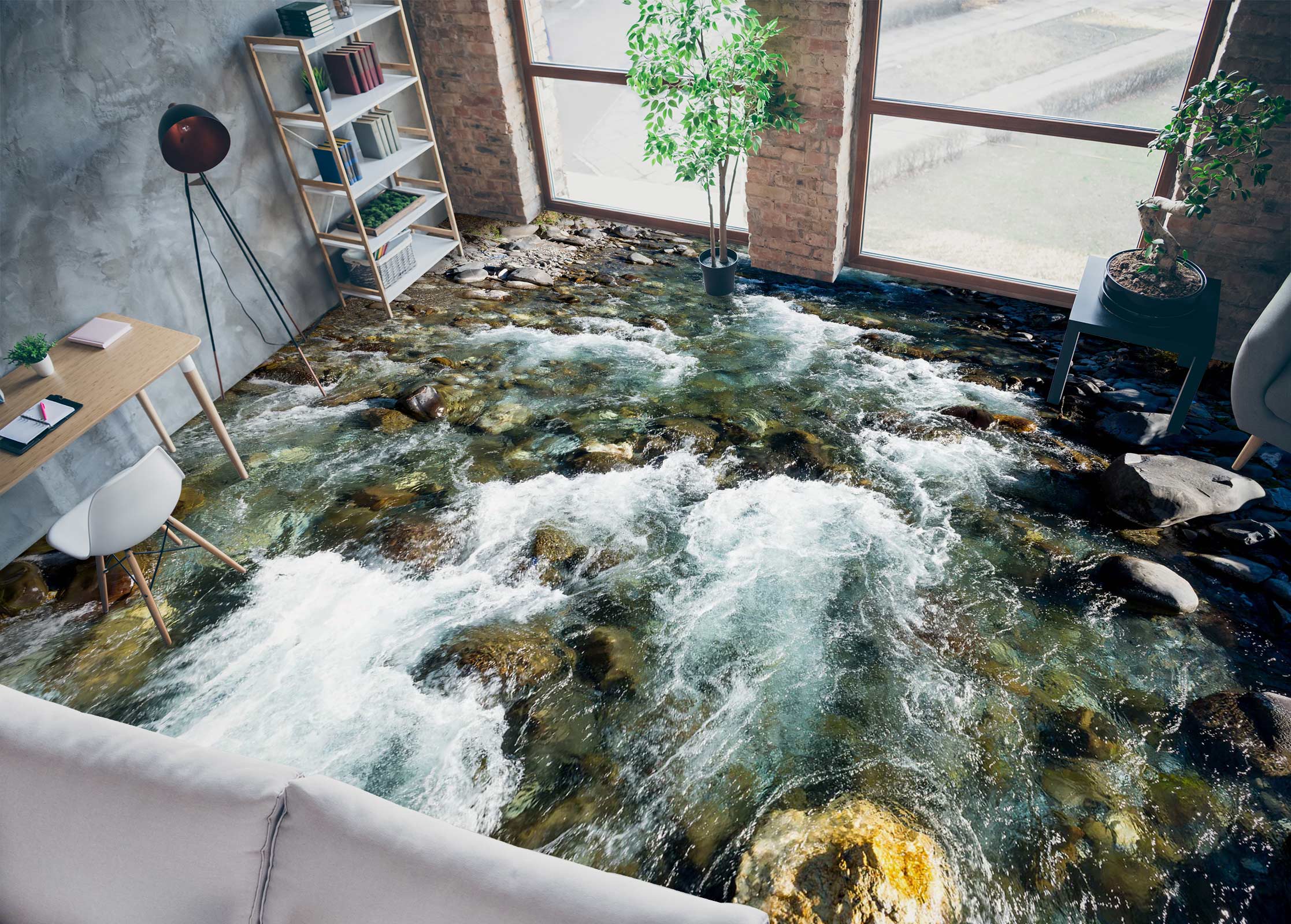3D Fierce Creek Waves 669 Floor Mural Wallpaper Murals Rug & Mat Print Epoxy waterproof bath floor