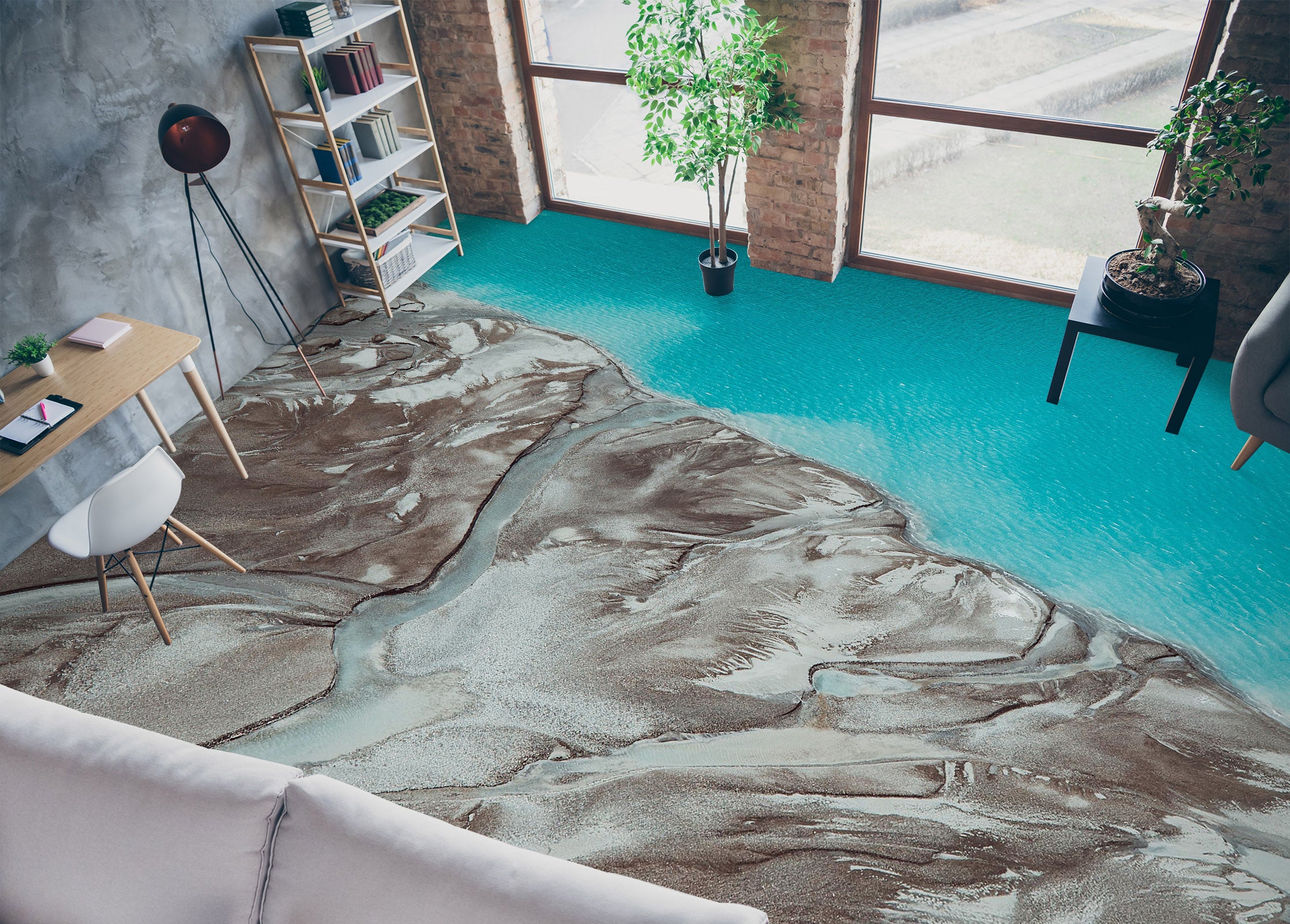 3D Abstract Art Beach 328 Floor Mural Wallpaper Murals Rug & Mat Print Epoxy waterproof bath floor