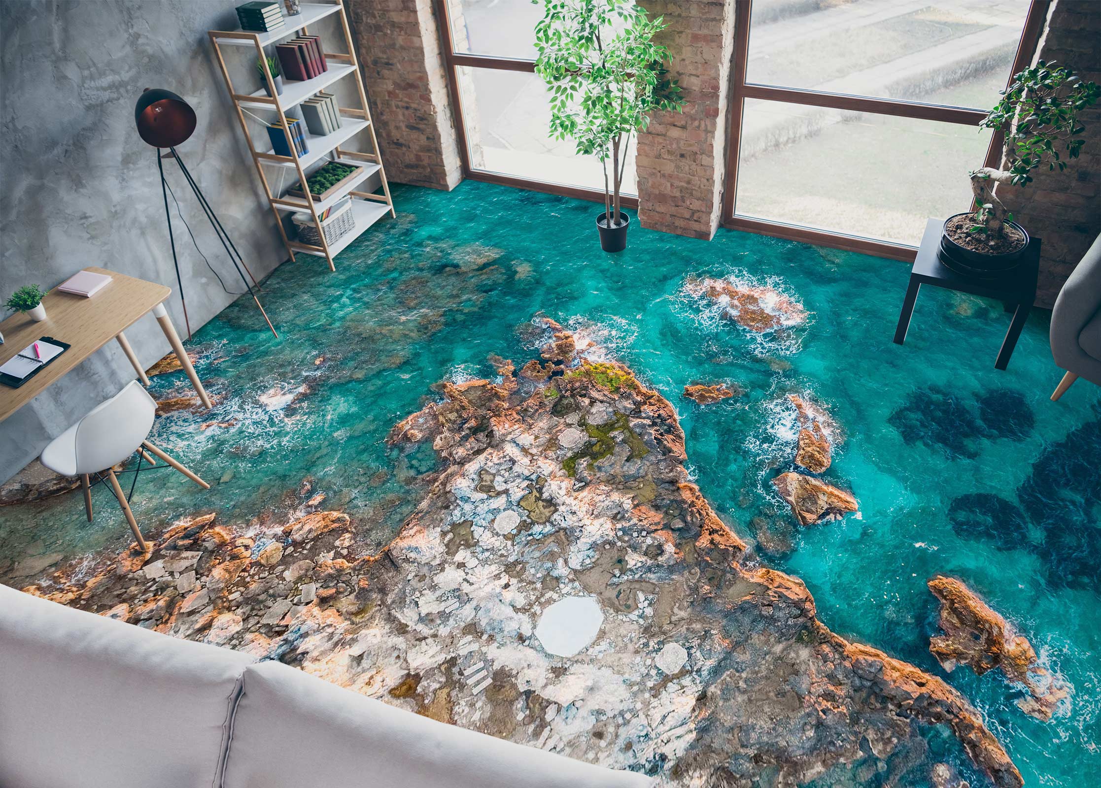 3D Mottled Coast 1177 Floor Mural Wallpaper Murals Self-Adhesive Removable Print Epoxy